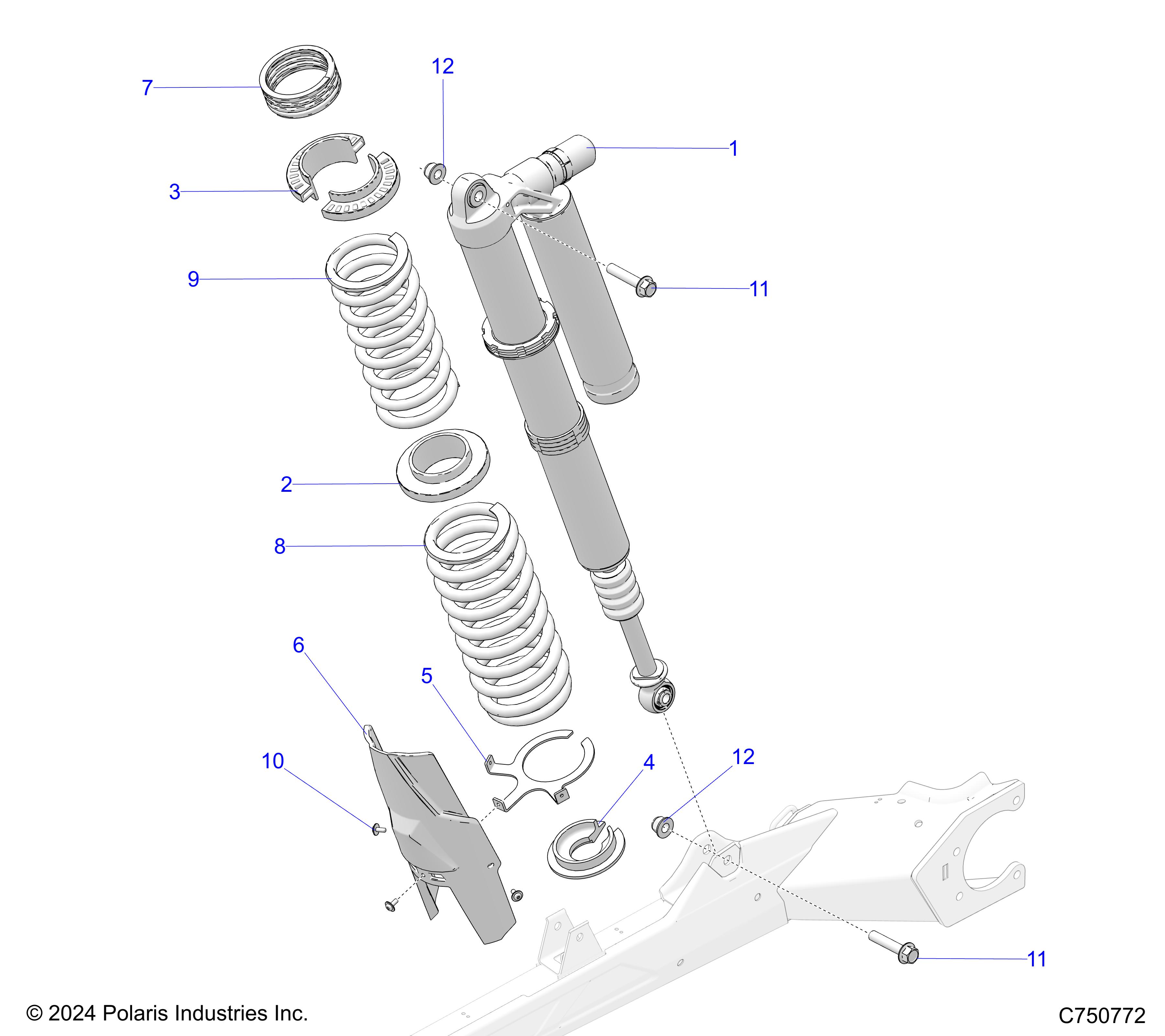 Foto diagrama Polaris que contem a peça 7045969-458