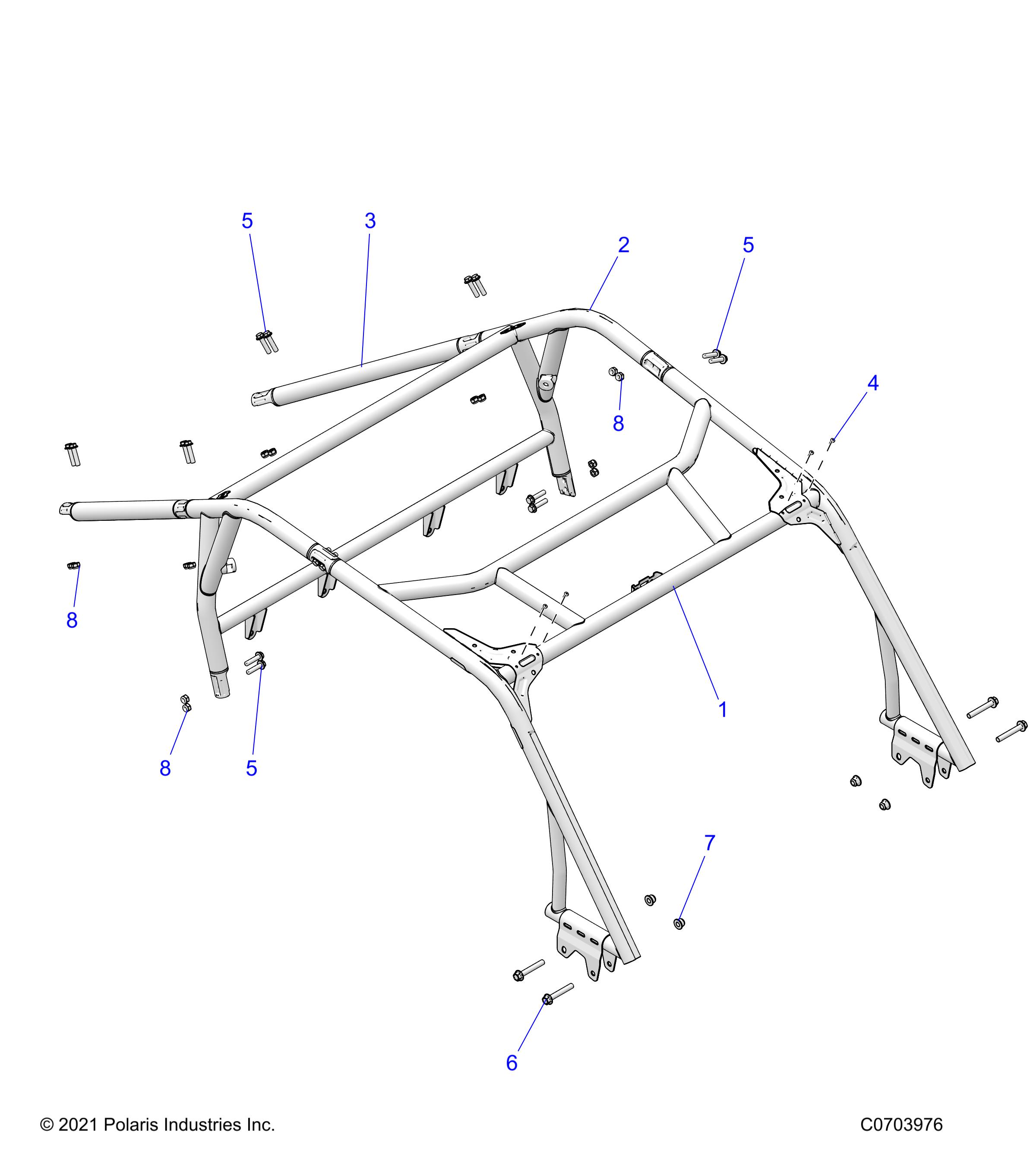 Foto diagrama Polaris que contem a peça 1025362-458