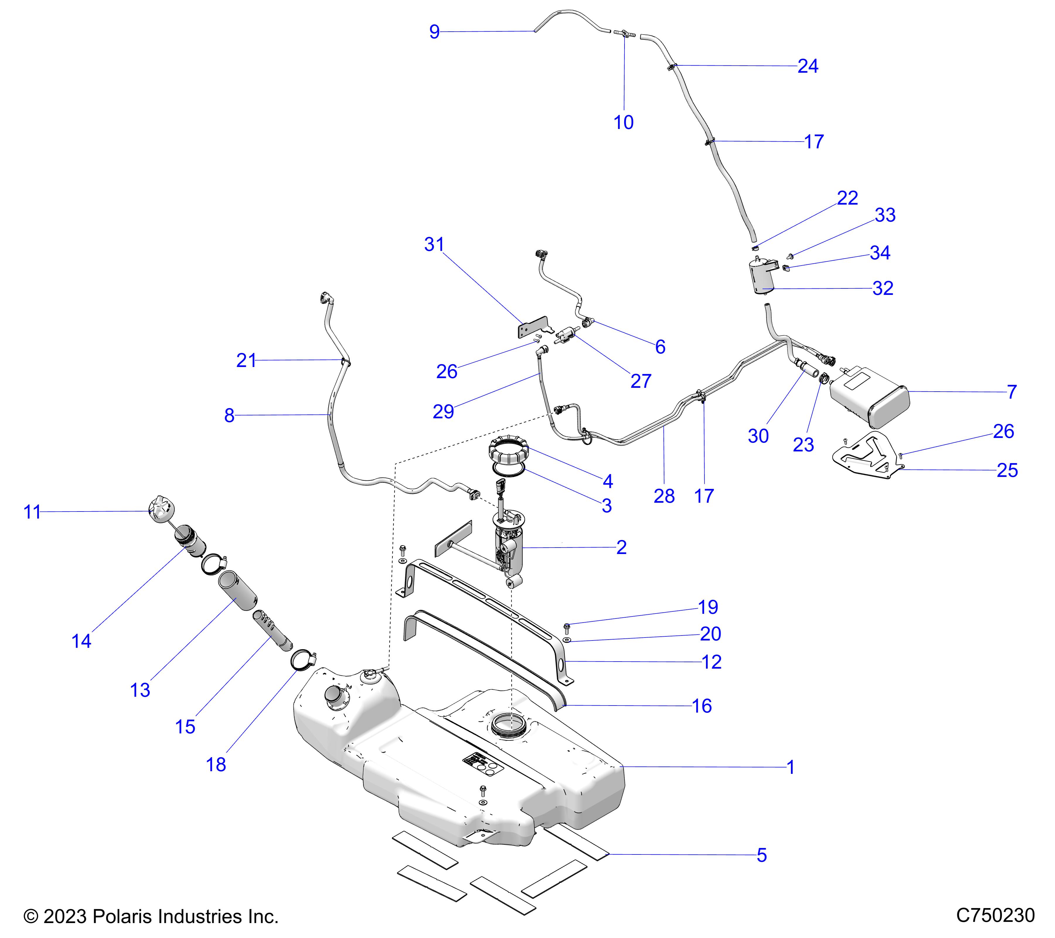 Foto diagrama Polaris que contem a peça 5465445