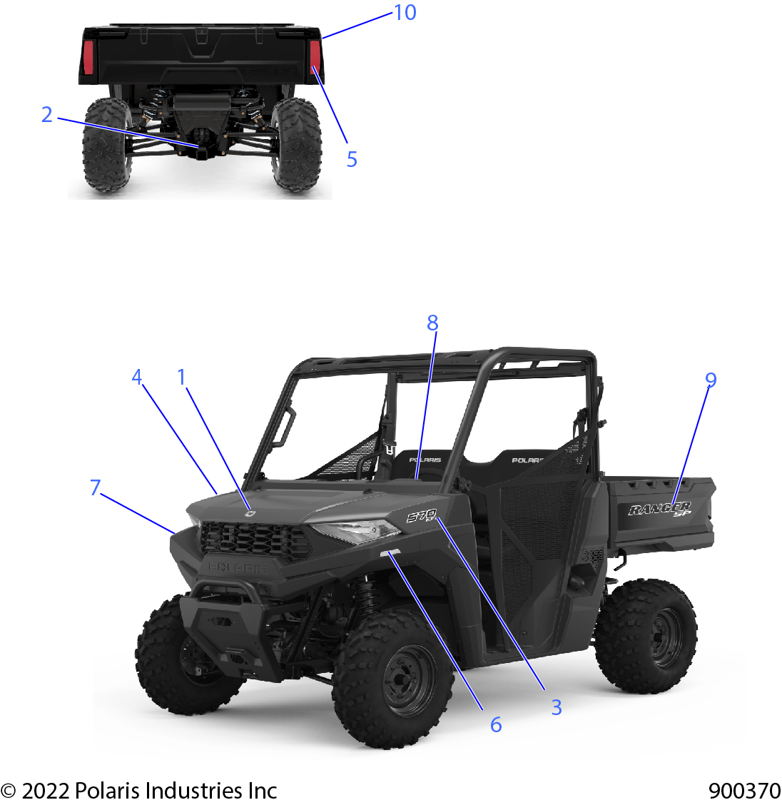 Foto diagrama Polaris que contem a peça 7300554