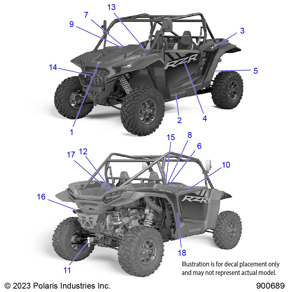 Foto diagrama Polaris que contem a peça 7196462