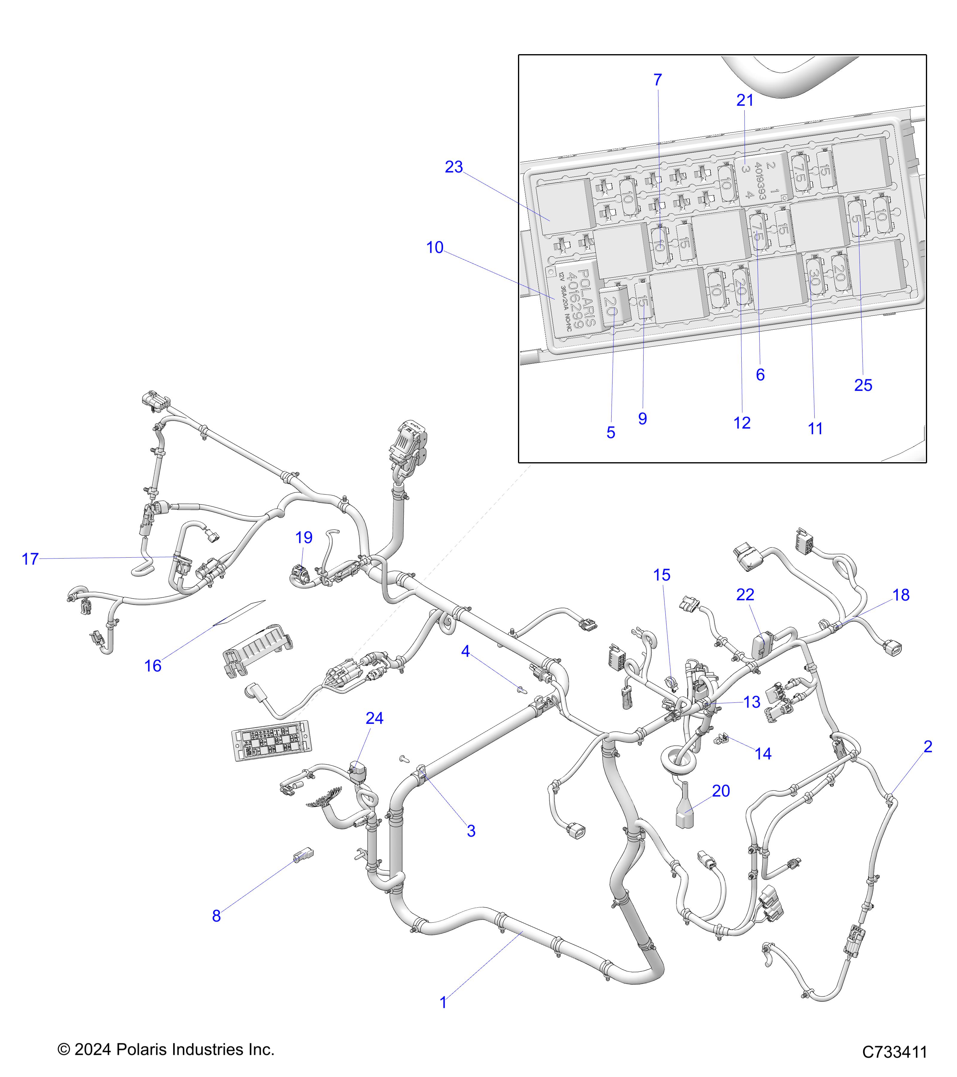 Foto diagrama Polaris que contem a peça 2416660