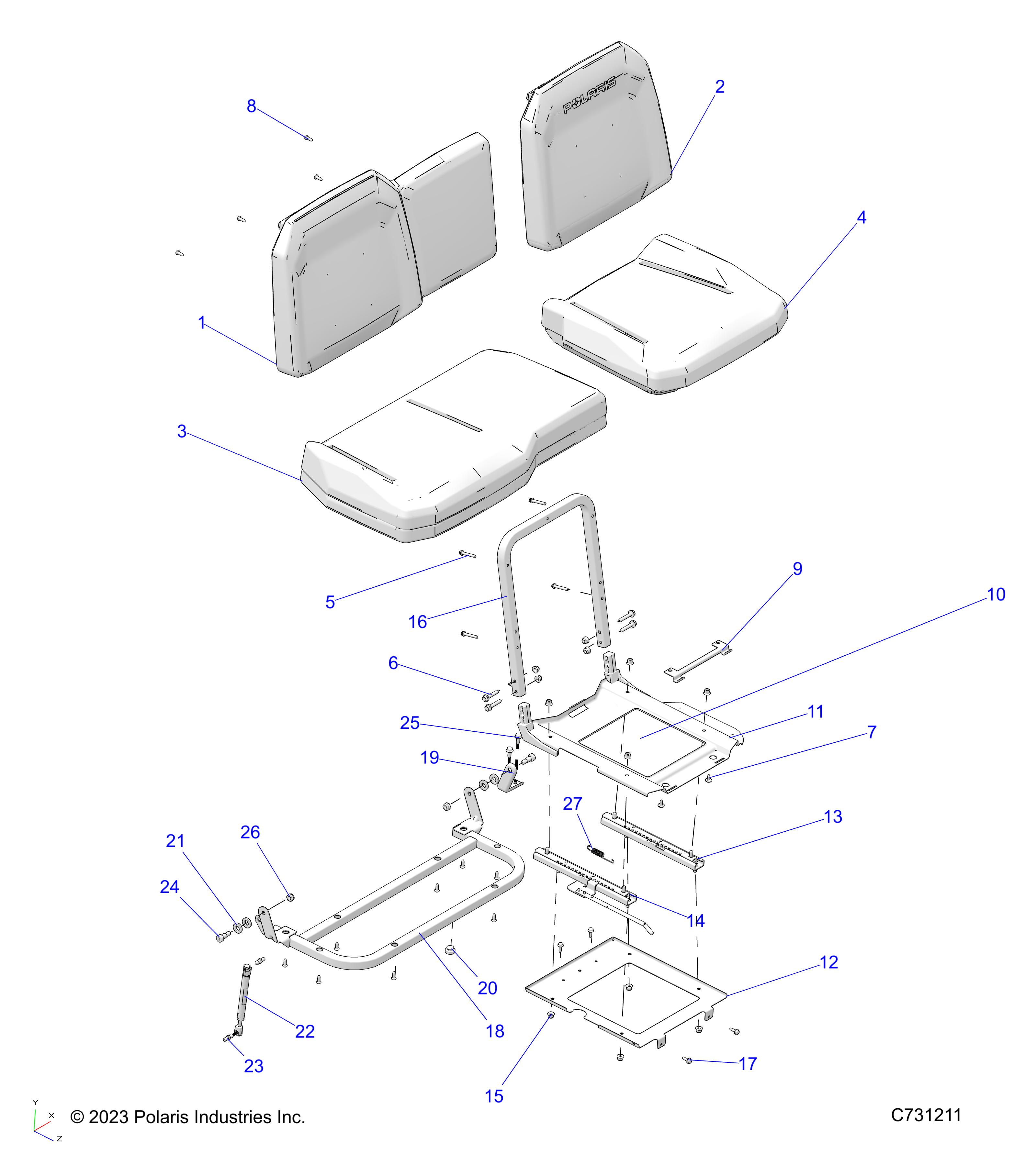 Foto diagrama Polaris que contem a peça 5273321-329