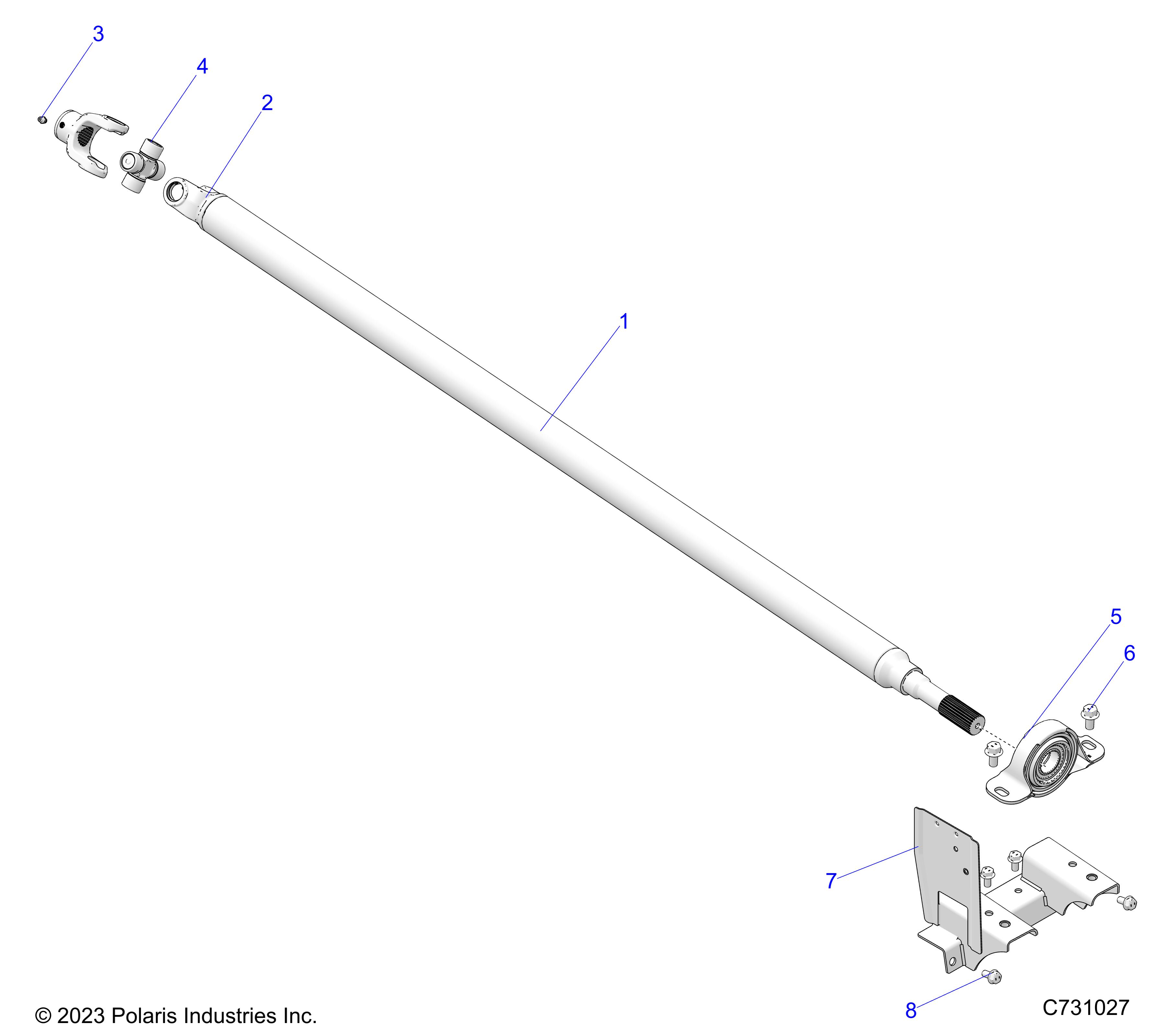 Foto diagrama Polaris que contem a peça 1027231-458