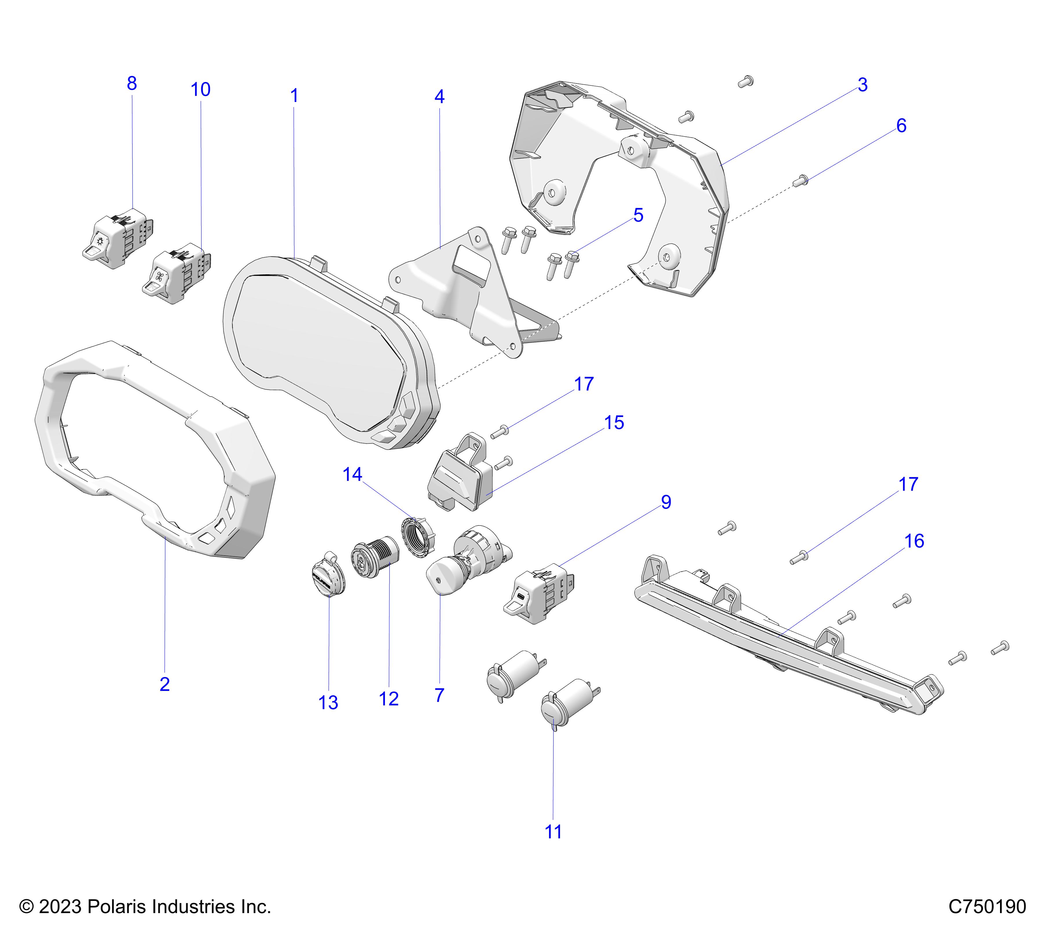 Foto diagrama Polaris que contem a peça 5459971-070