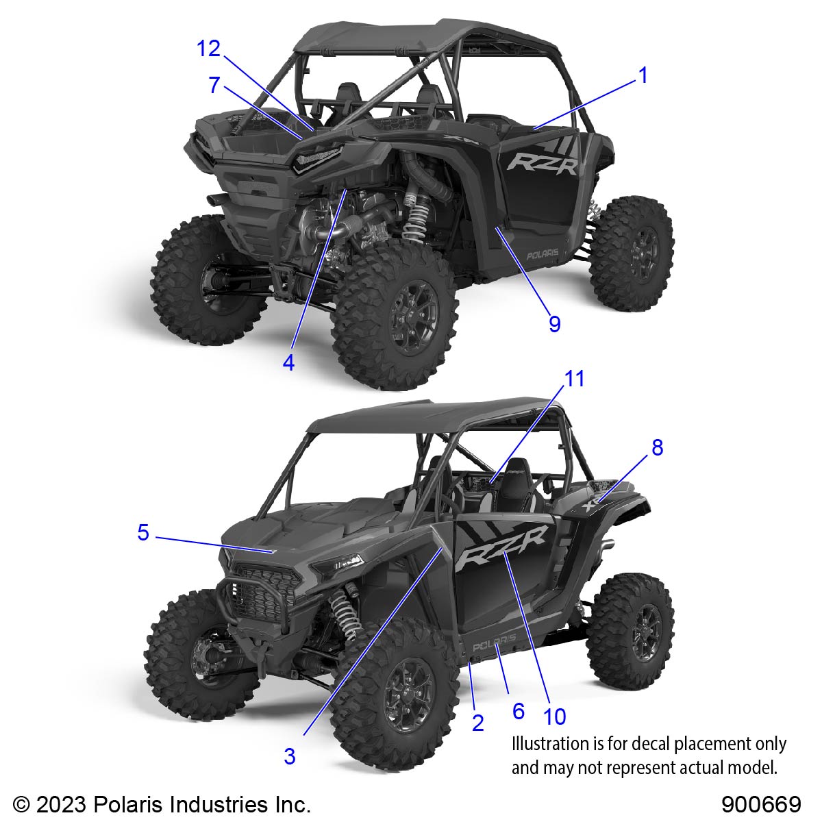 Foto diagrama Polaris que contem a peça 7197288