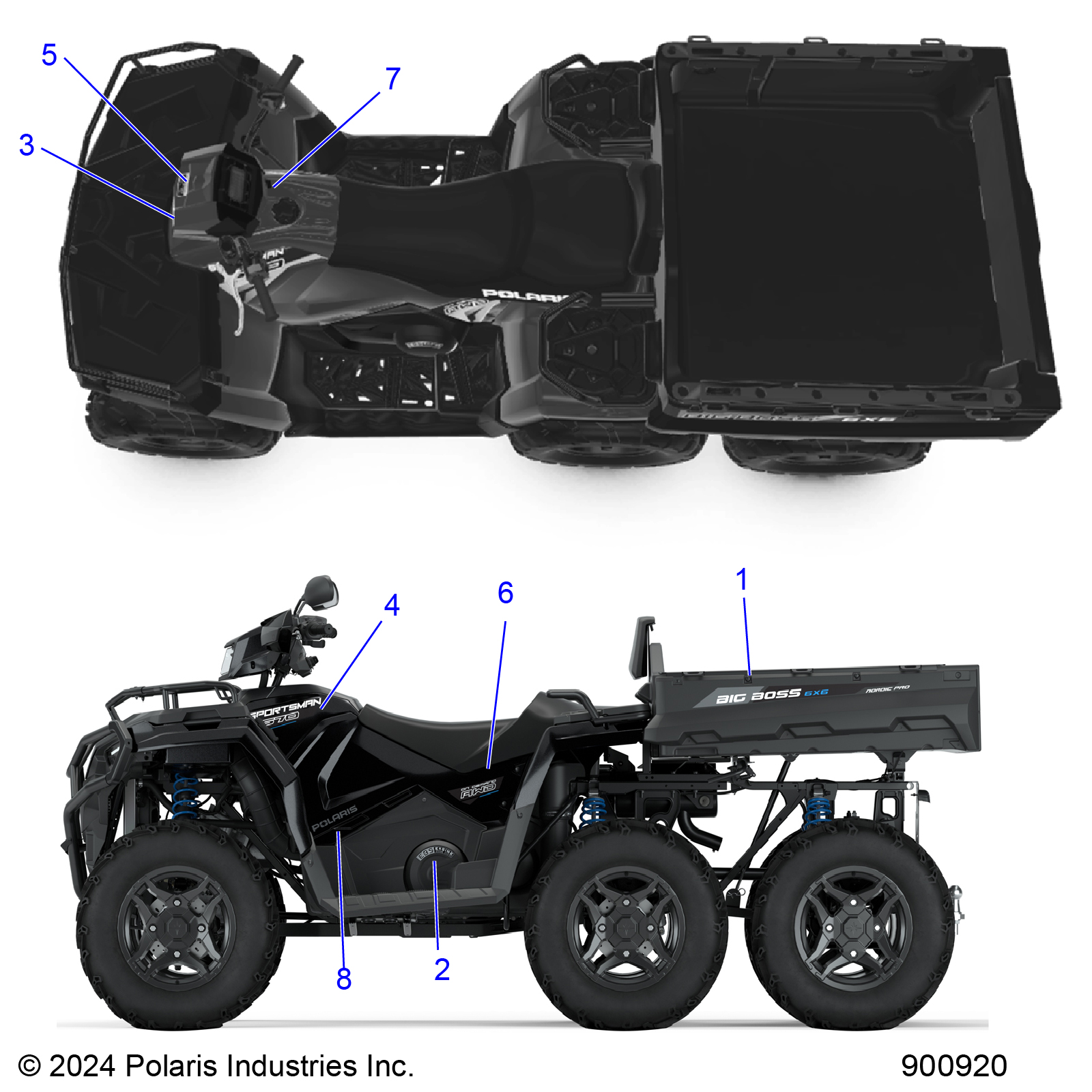 Foto diagrama Polaris que contem a peça 7200353