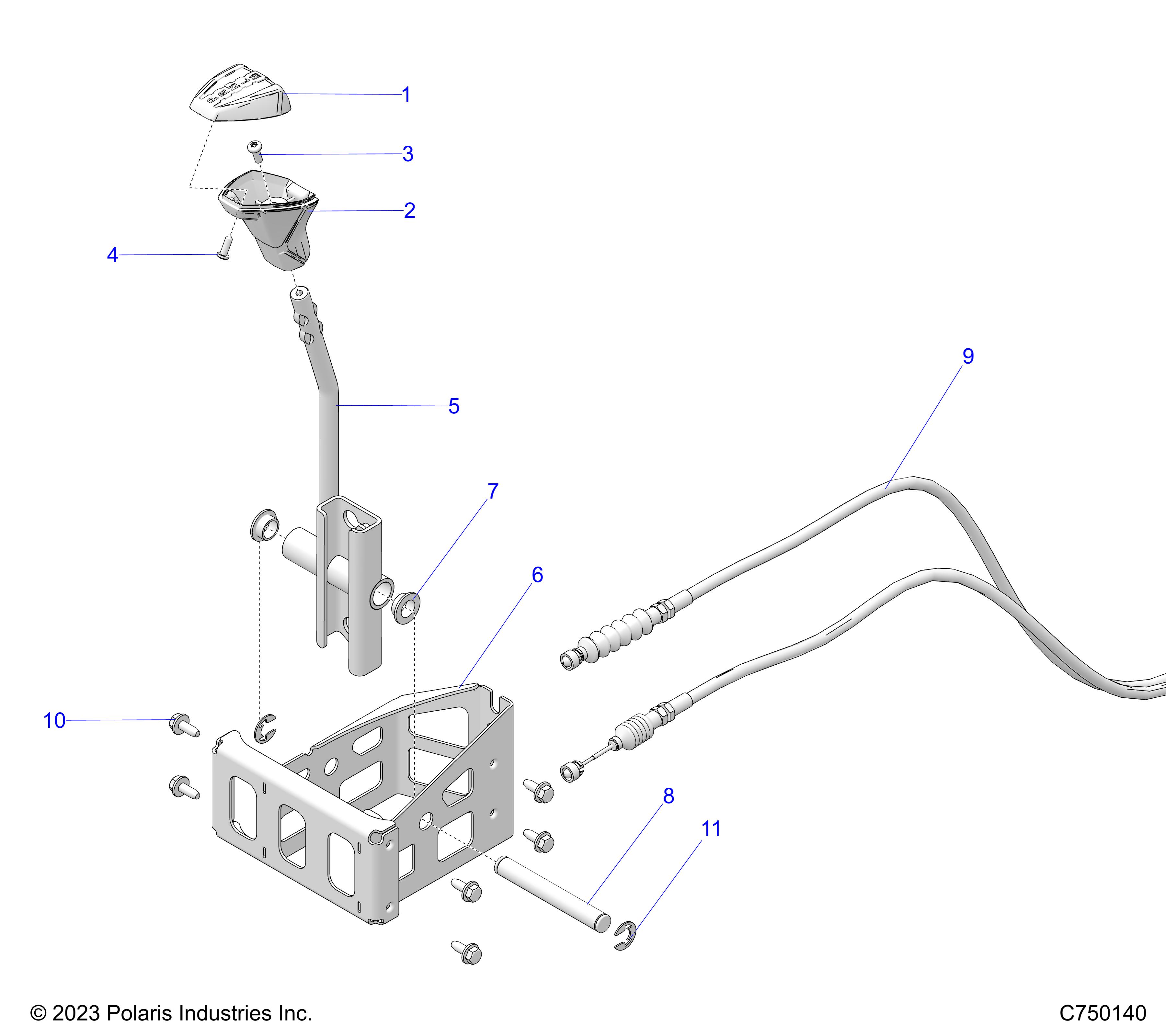 Foto diagrama Polaris que contem a peça 1028560-329