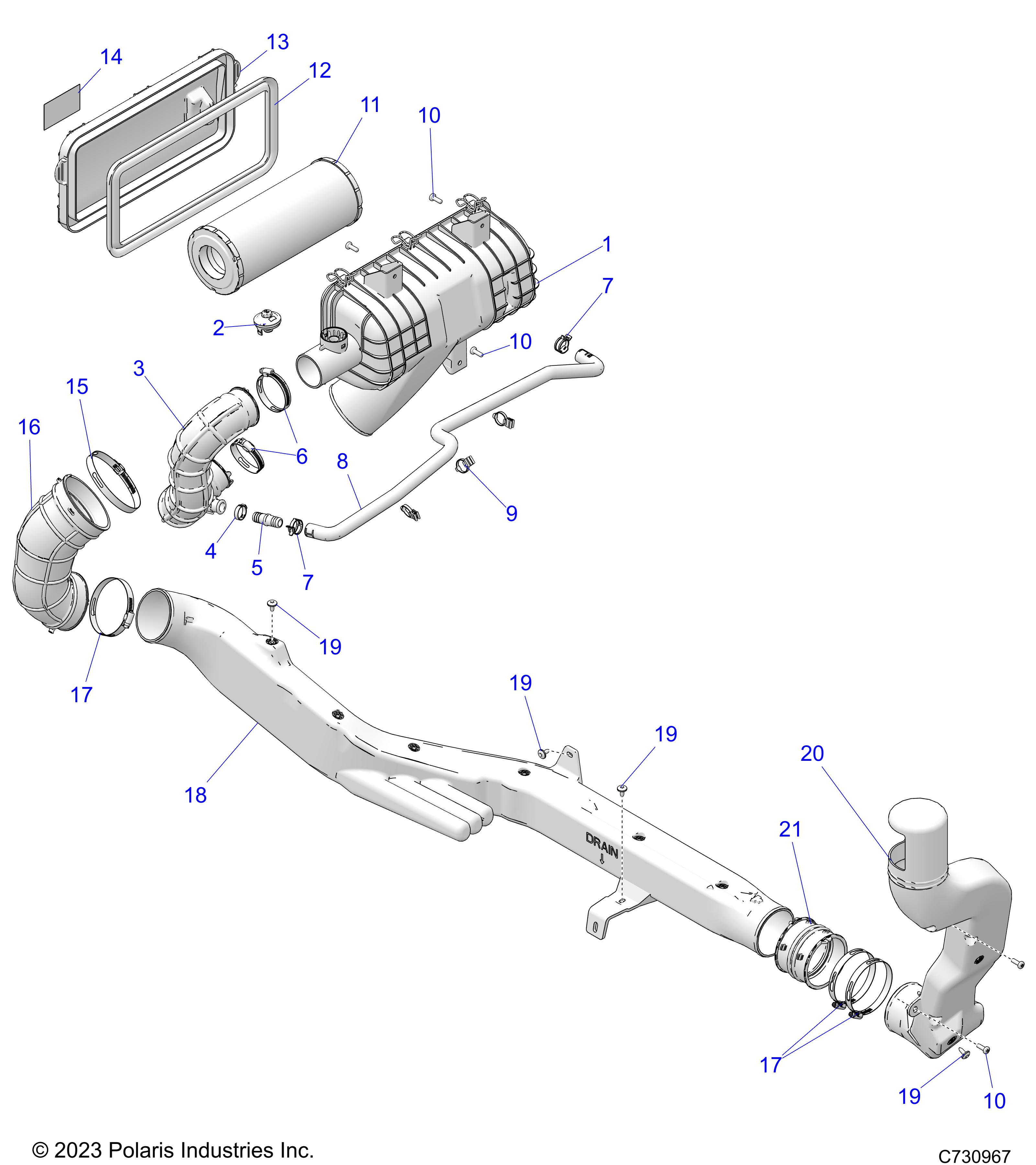 Foto diagrama Polaris que contem a peça 7082846