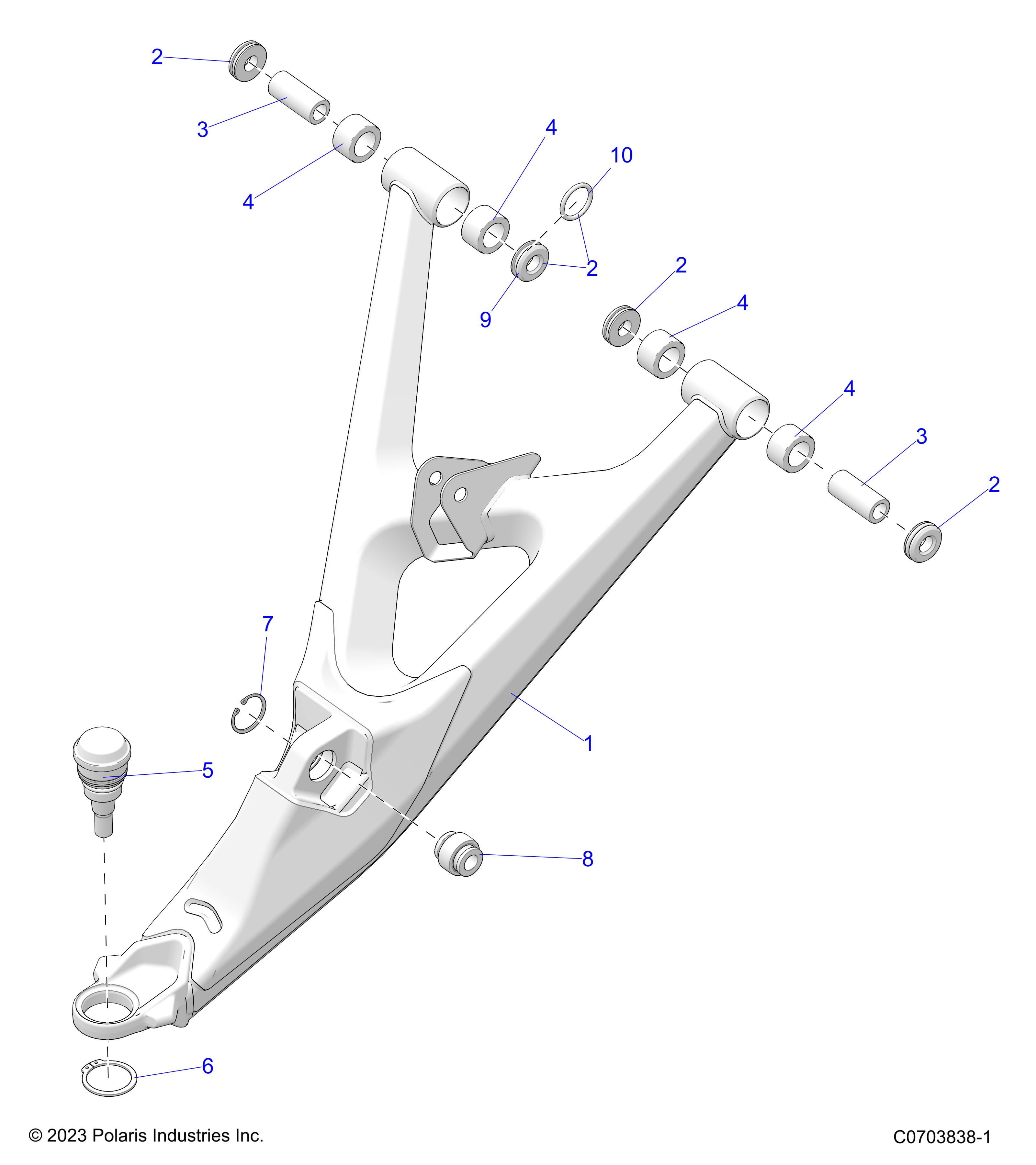 Foto diagrama Polaris que contem a peça 1545103-402