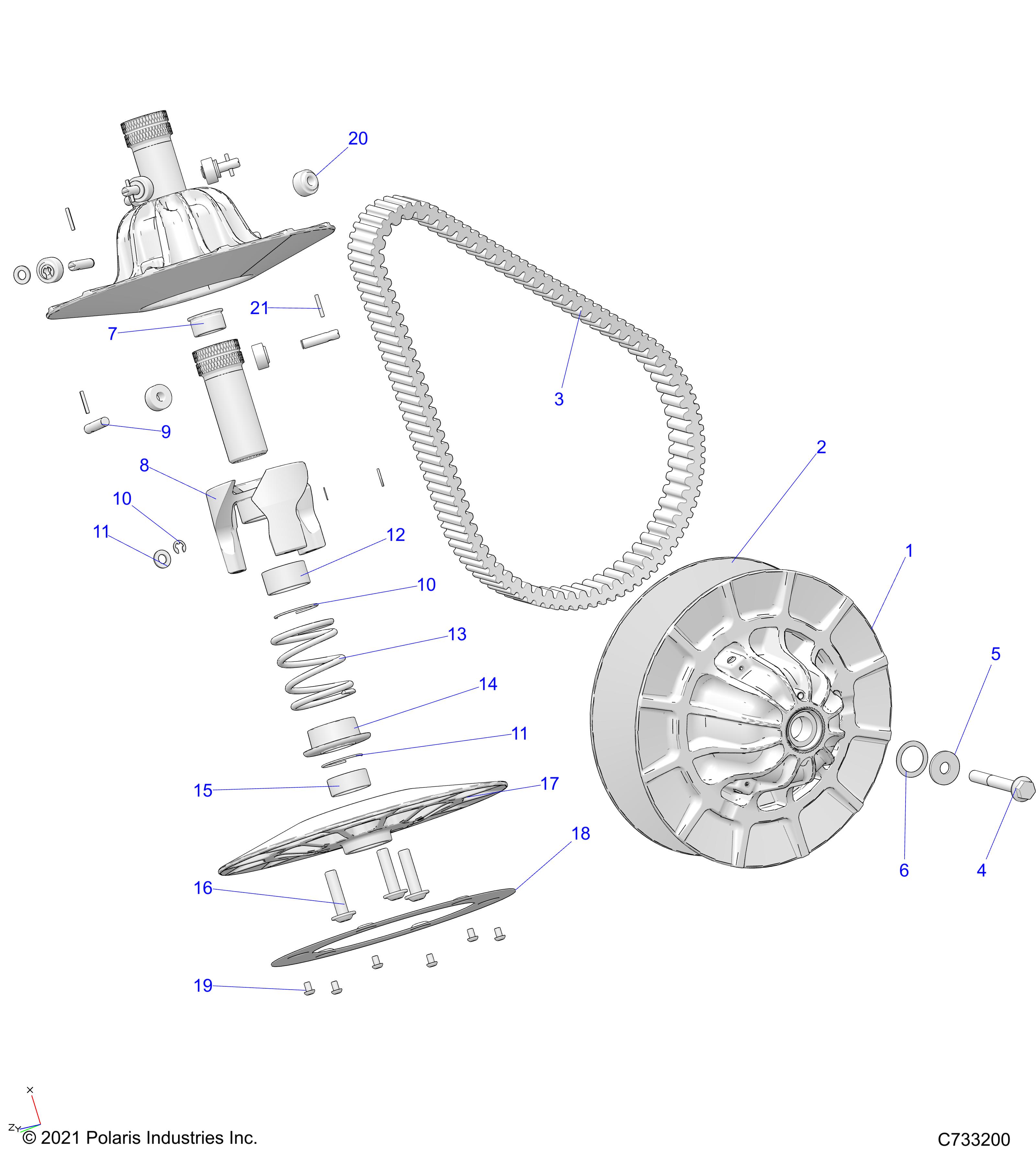 Foto diagrama Polaris que contem a peça 3212358