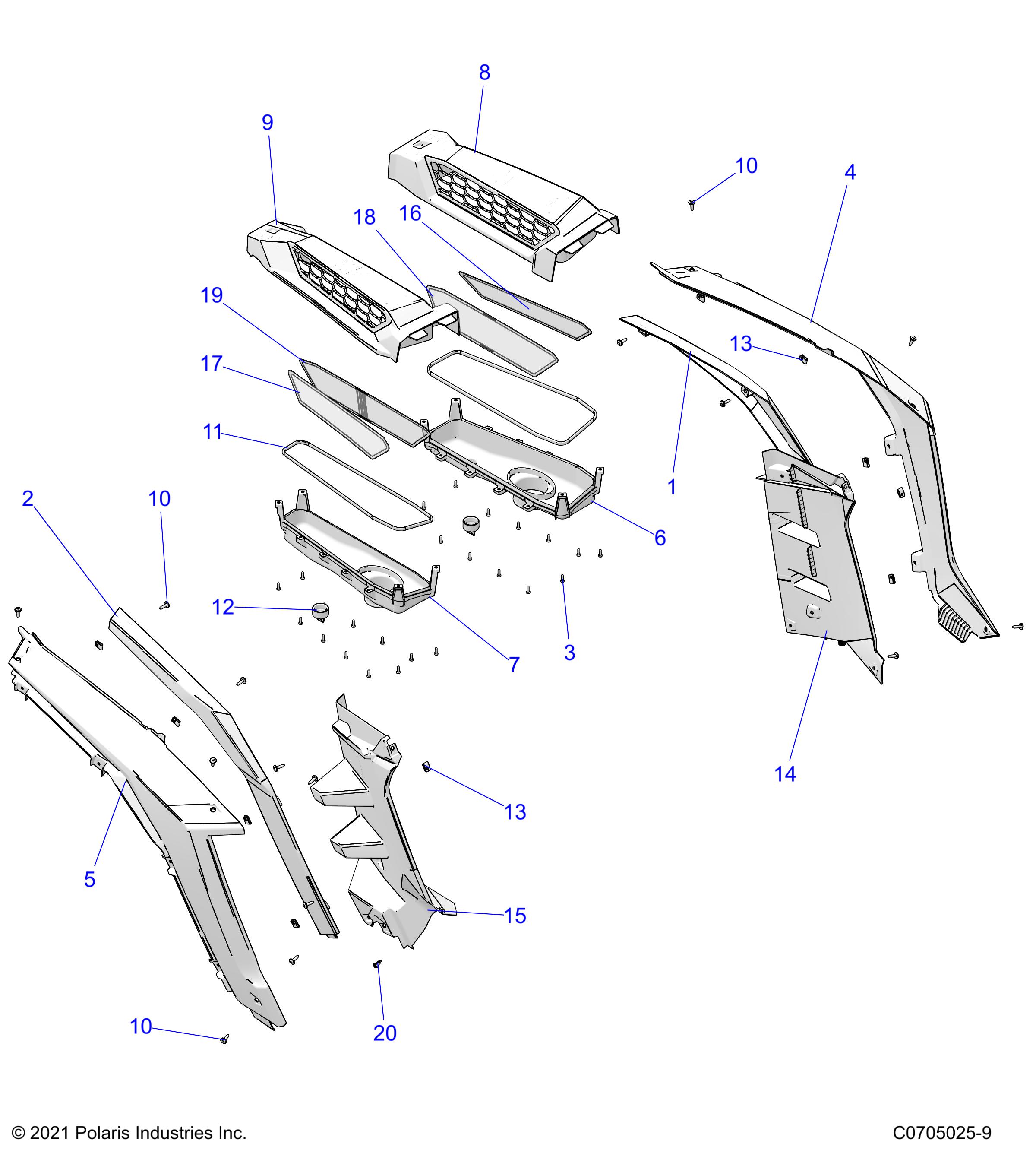 Foto diagrama Polaris que contem a peça 5456522-070