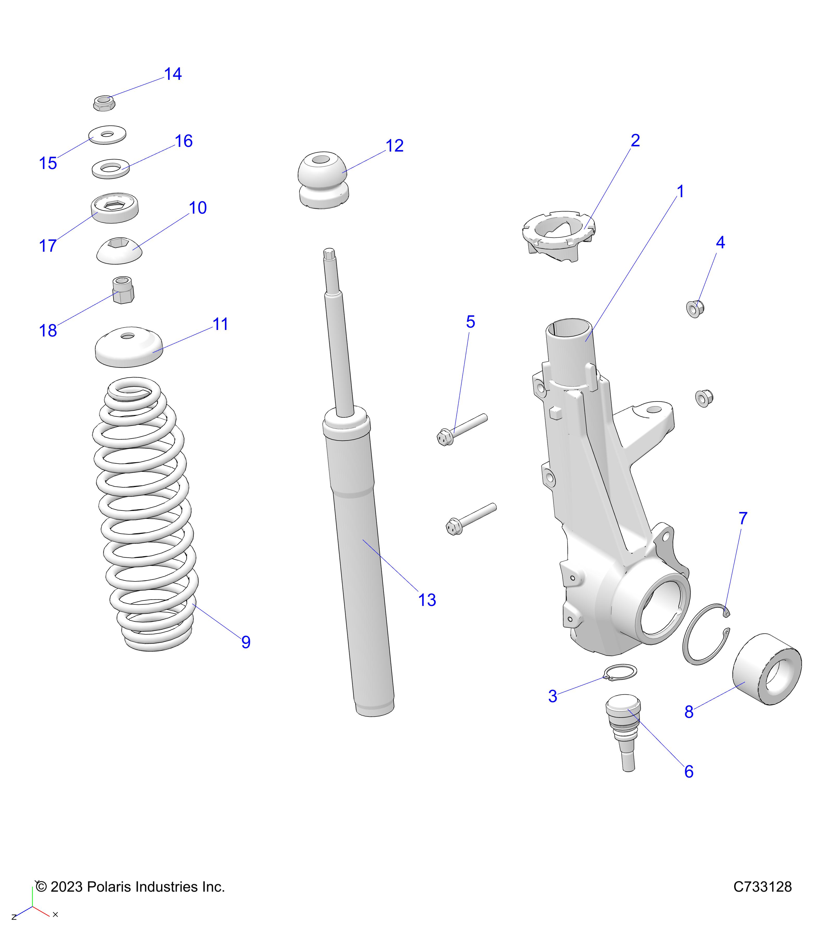 Foto diagrama Polaris que contem a peça 7046020-458