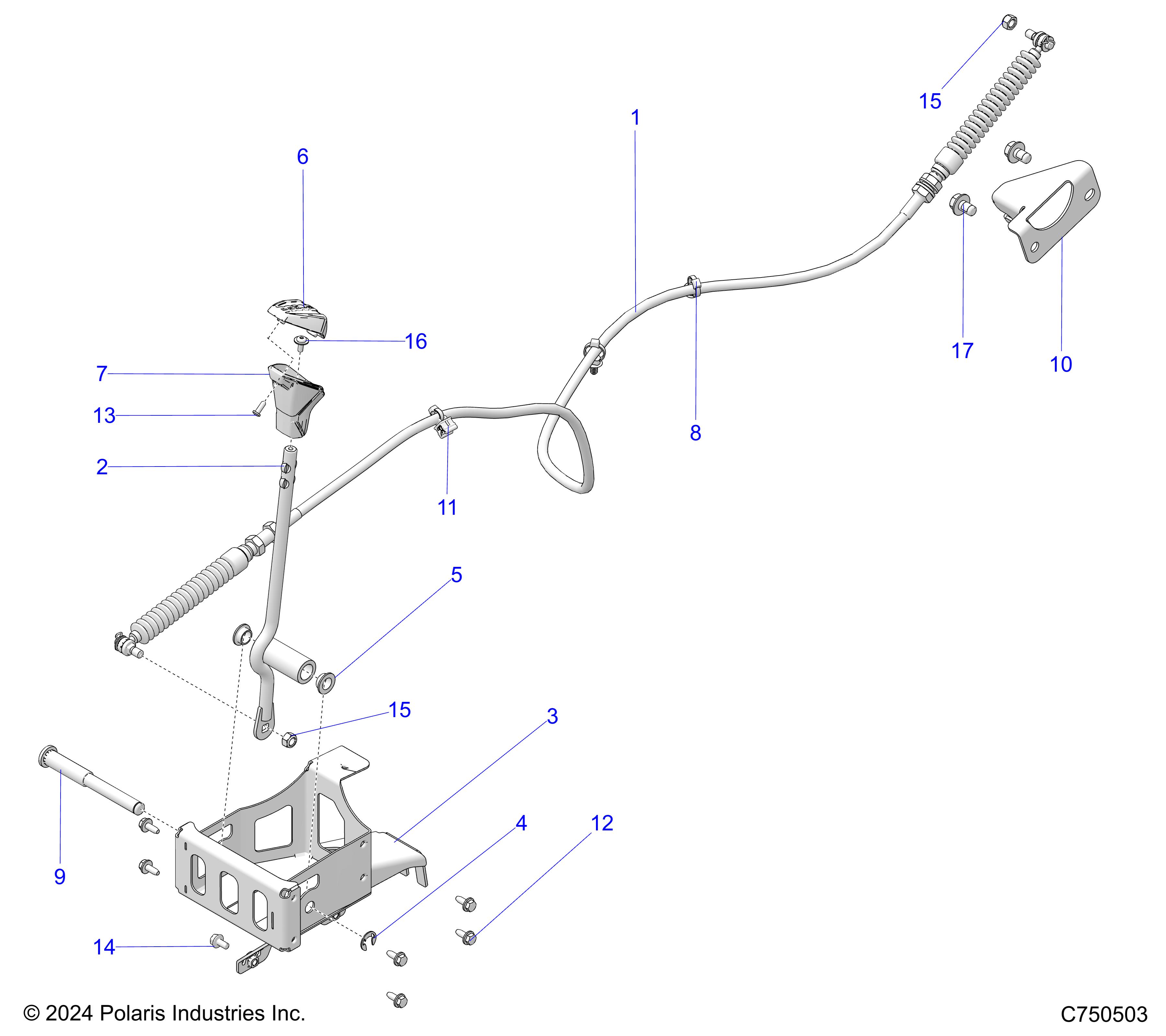 Foto diagrama Polaris que contem a peça 1028584-329