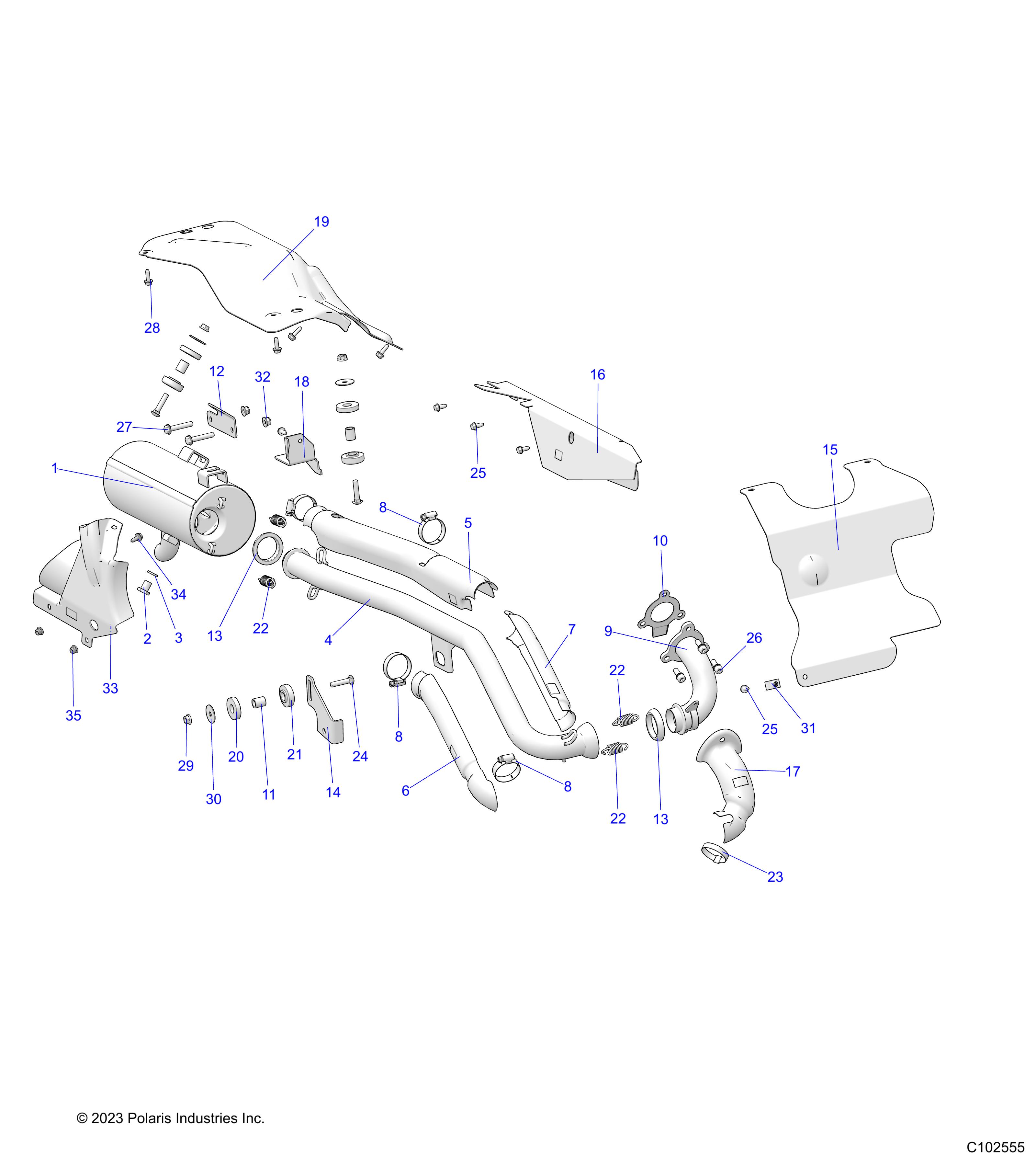 Foto diagrama Polaris que contem a peça 5459928-070