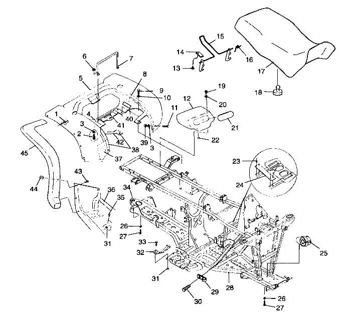 Part Number : 1040699-067 FRAME MAIN BLK.