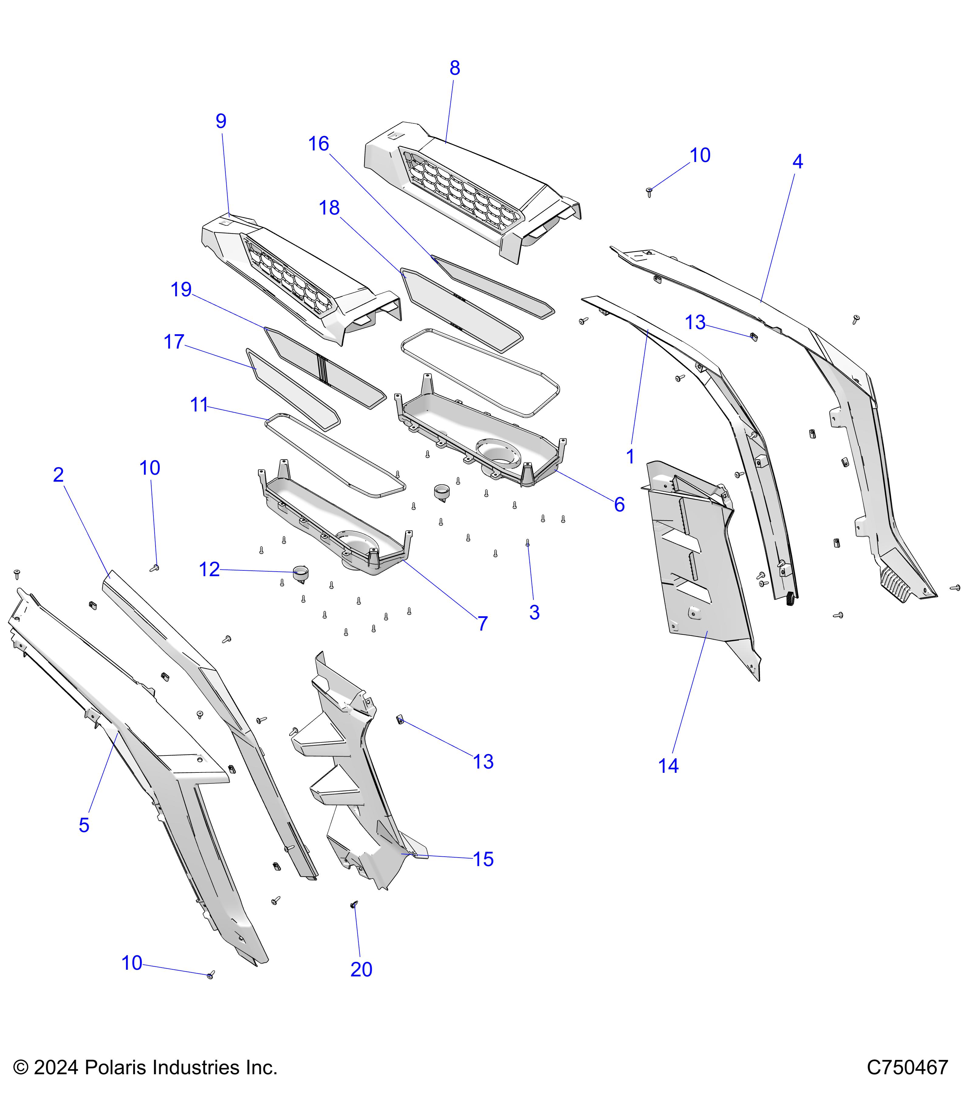 Foto diagrama Polaris que contem a peça 2638295-927