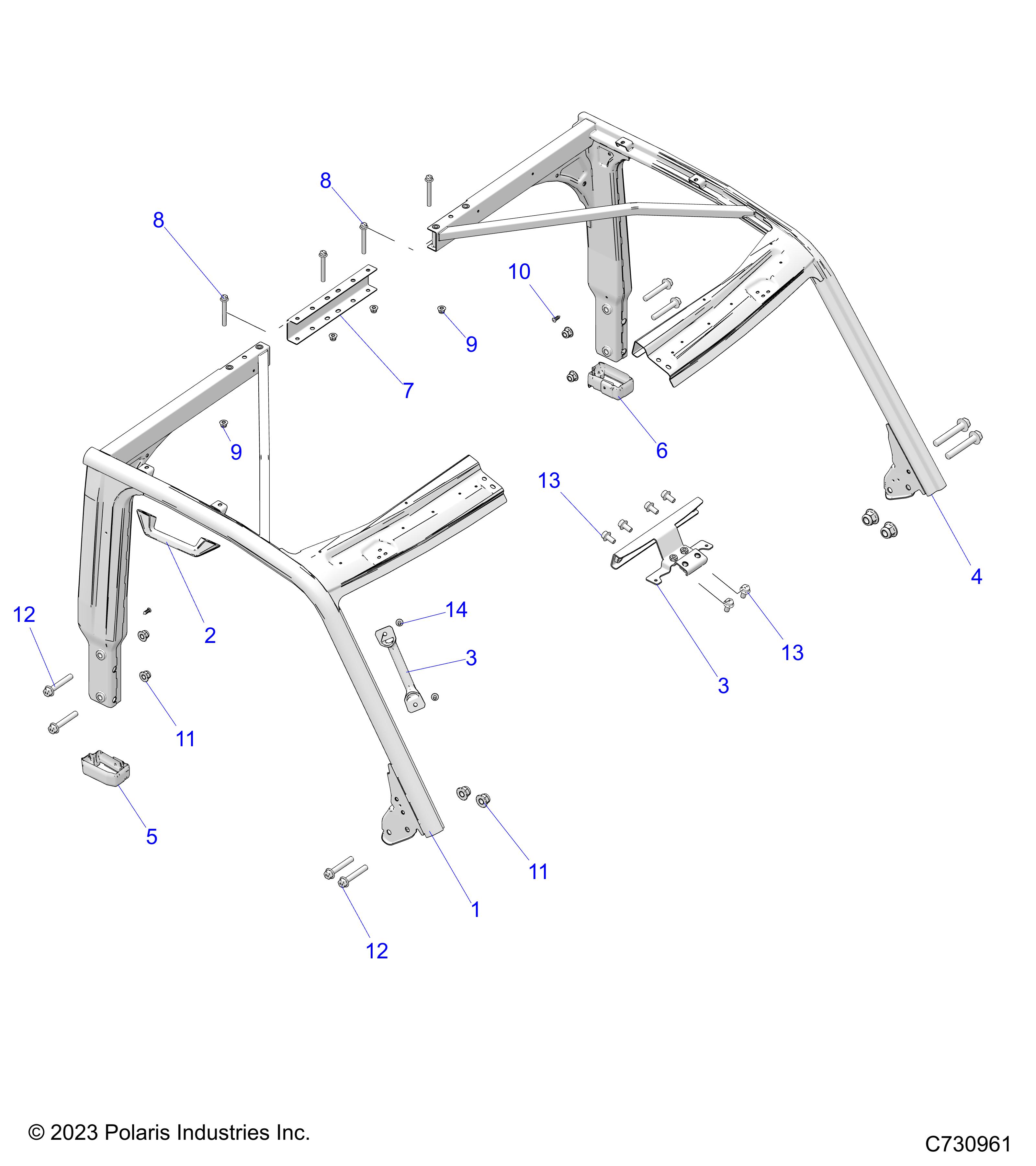 Foto diagrama Polaris que contem a peça 5271553-329