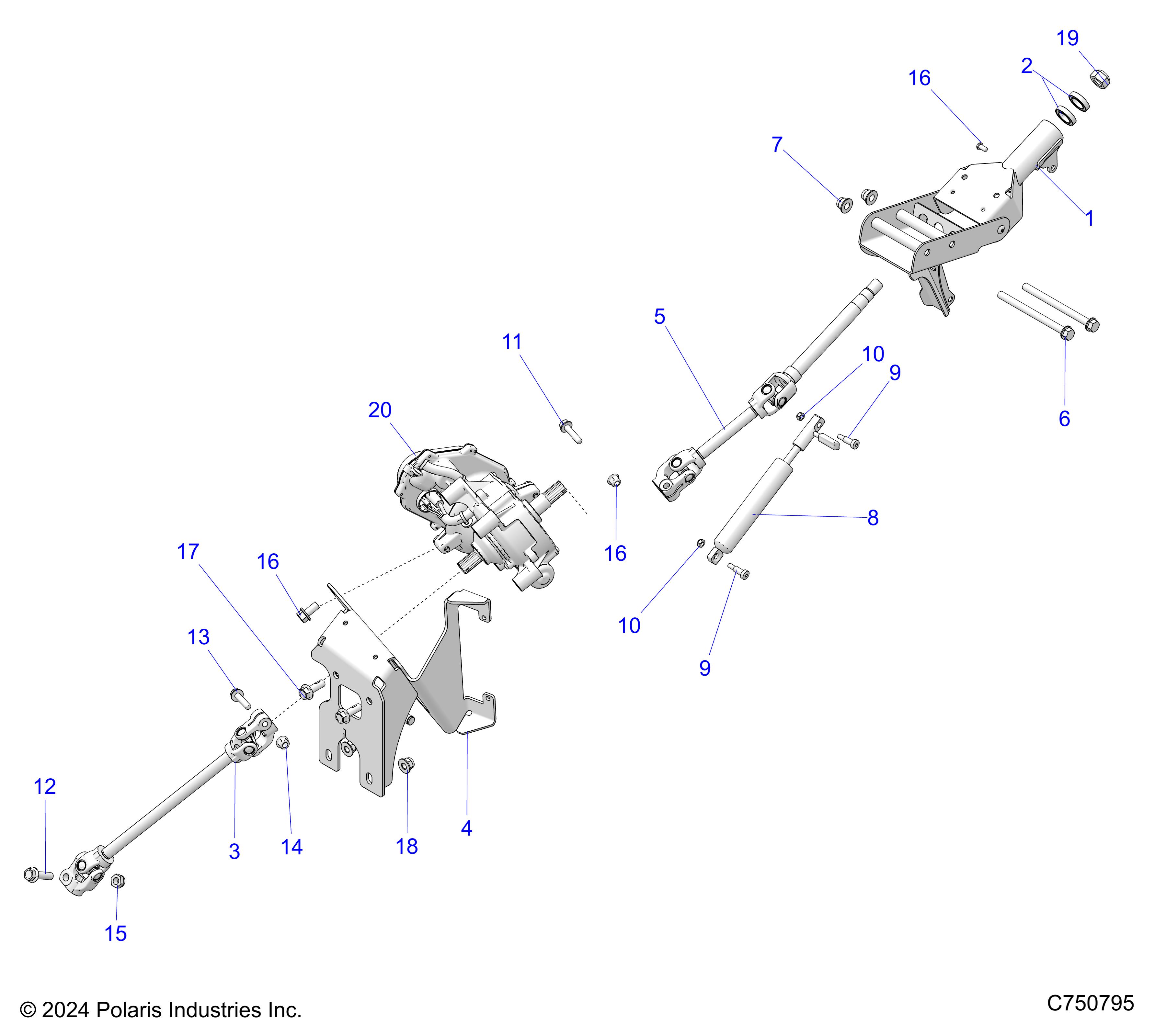 Foto diagrama Polaris que contem a peça 1028110-329