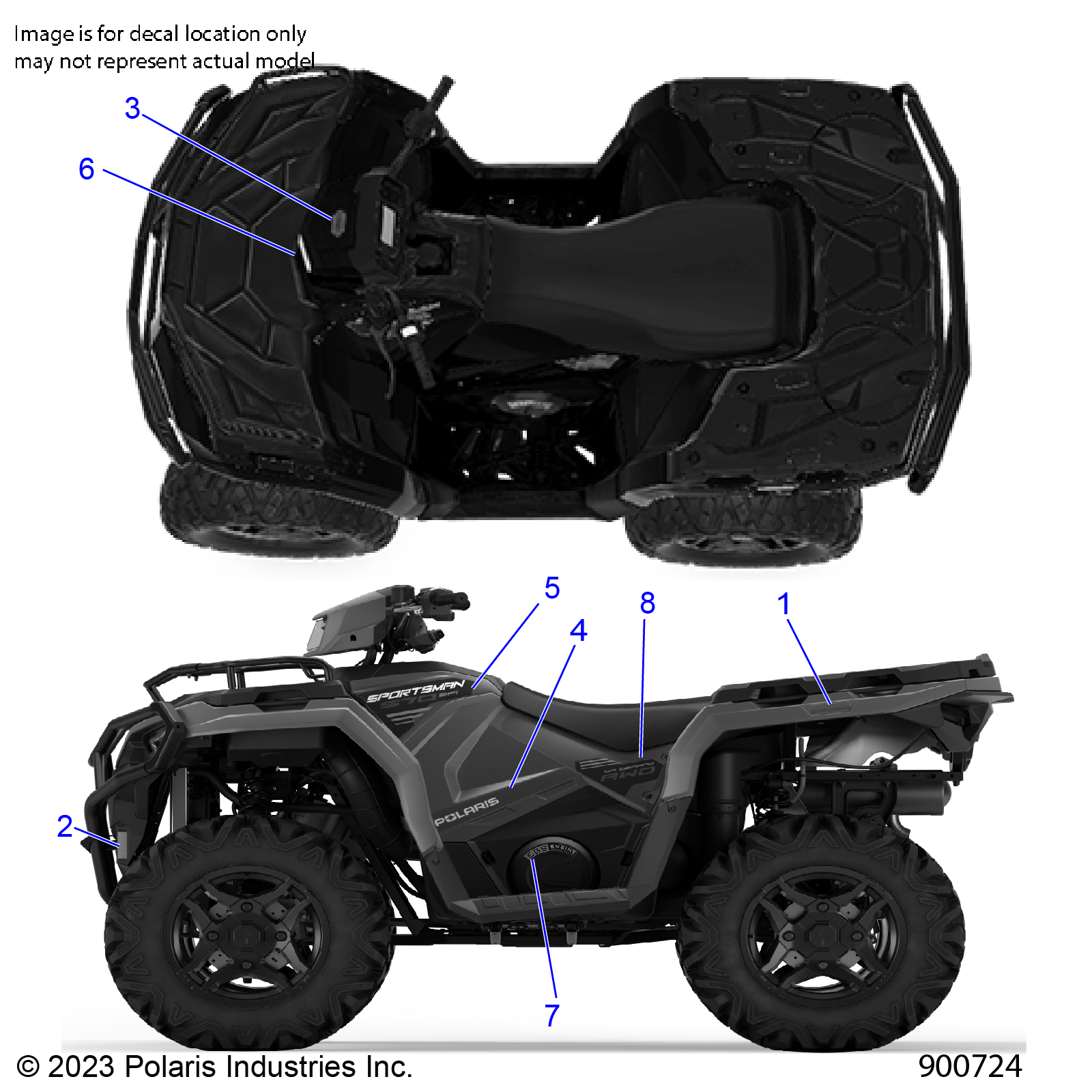 Foto diagrama Polaris que contem a peça 7200076