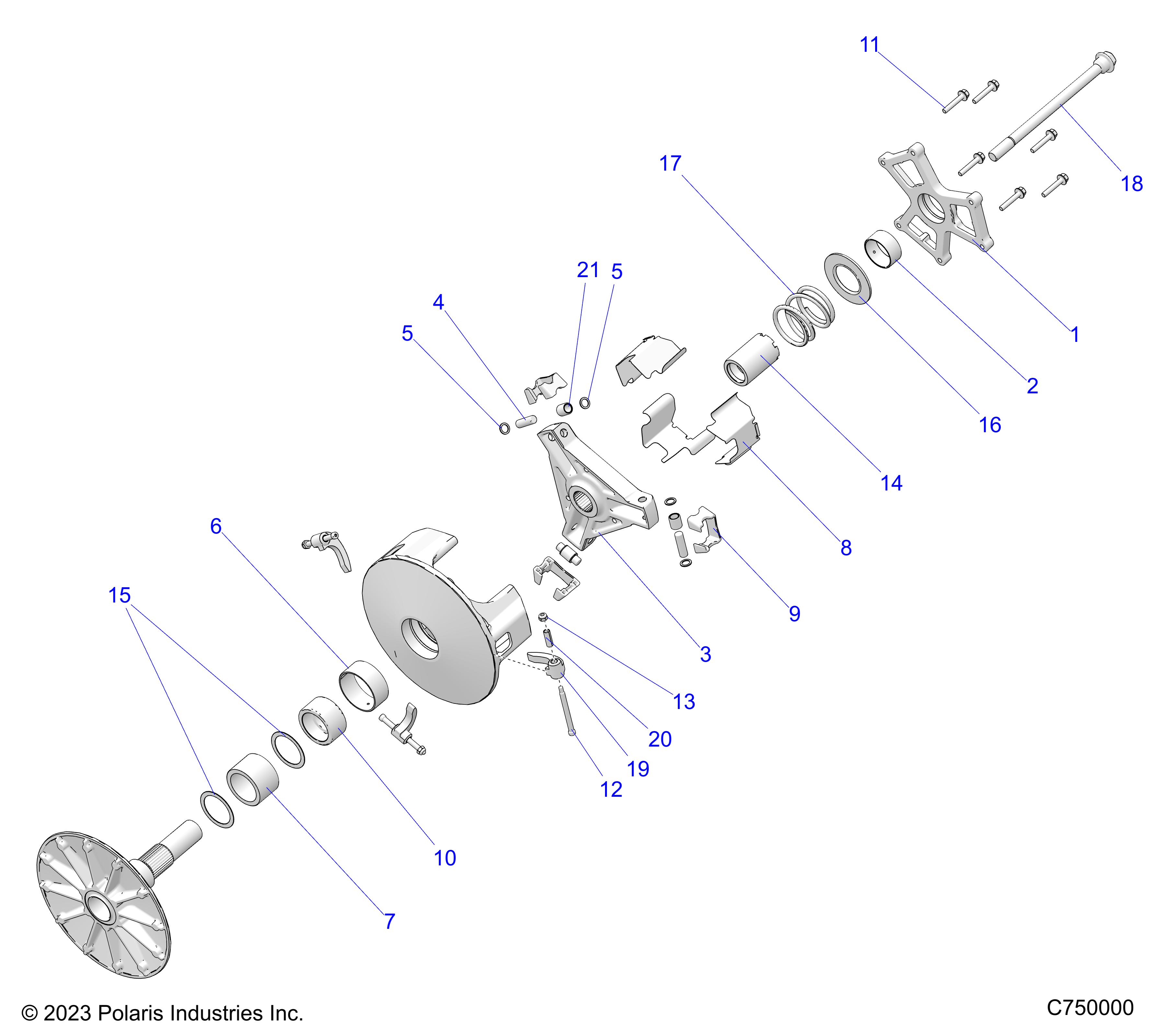 Foto diagrama Polaris que contem a peça 1327402