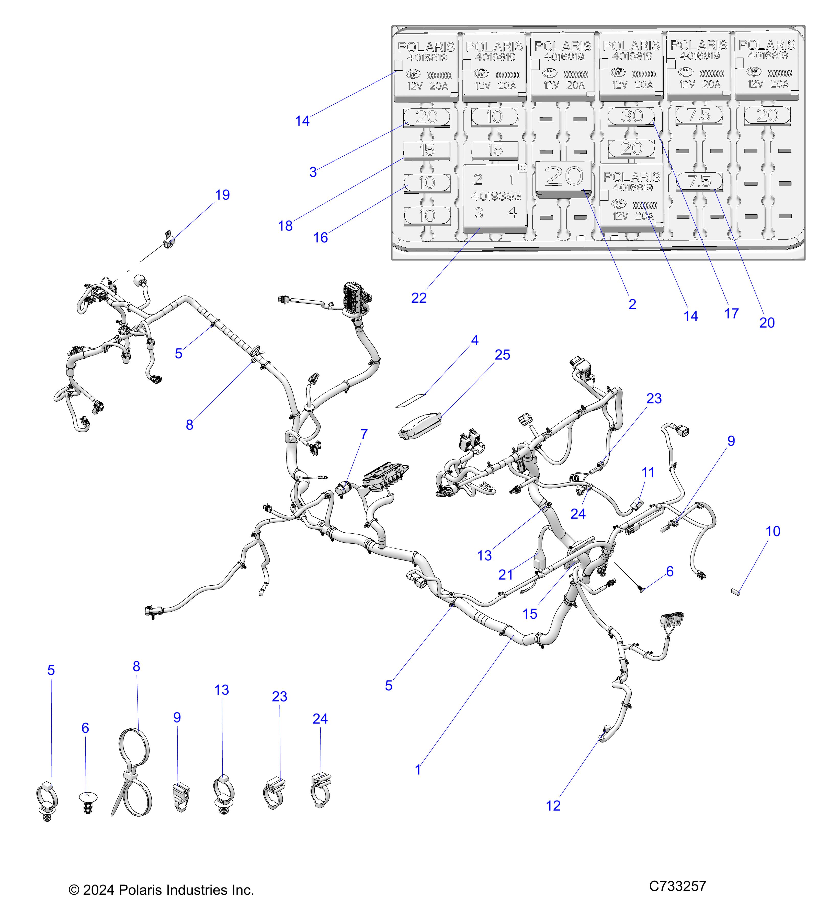 Foto diagrama Polaris que contem a peça 2417644