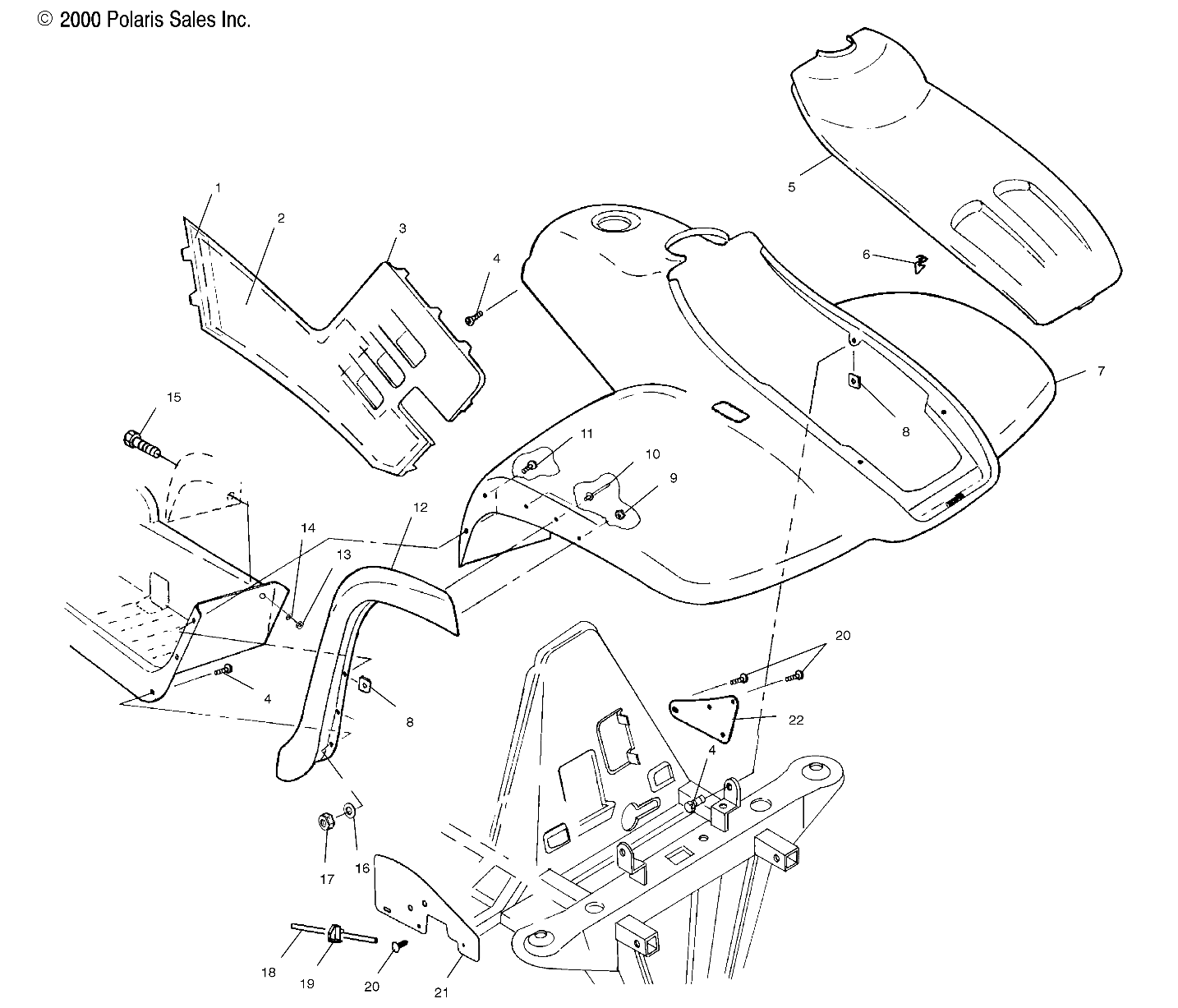 Foto diagrama Polaris que contem a peça 2632285-195