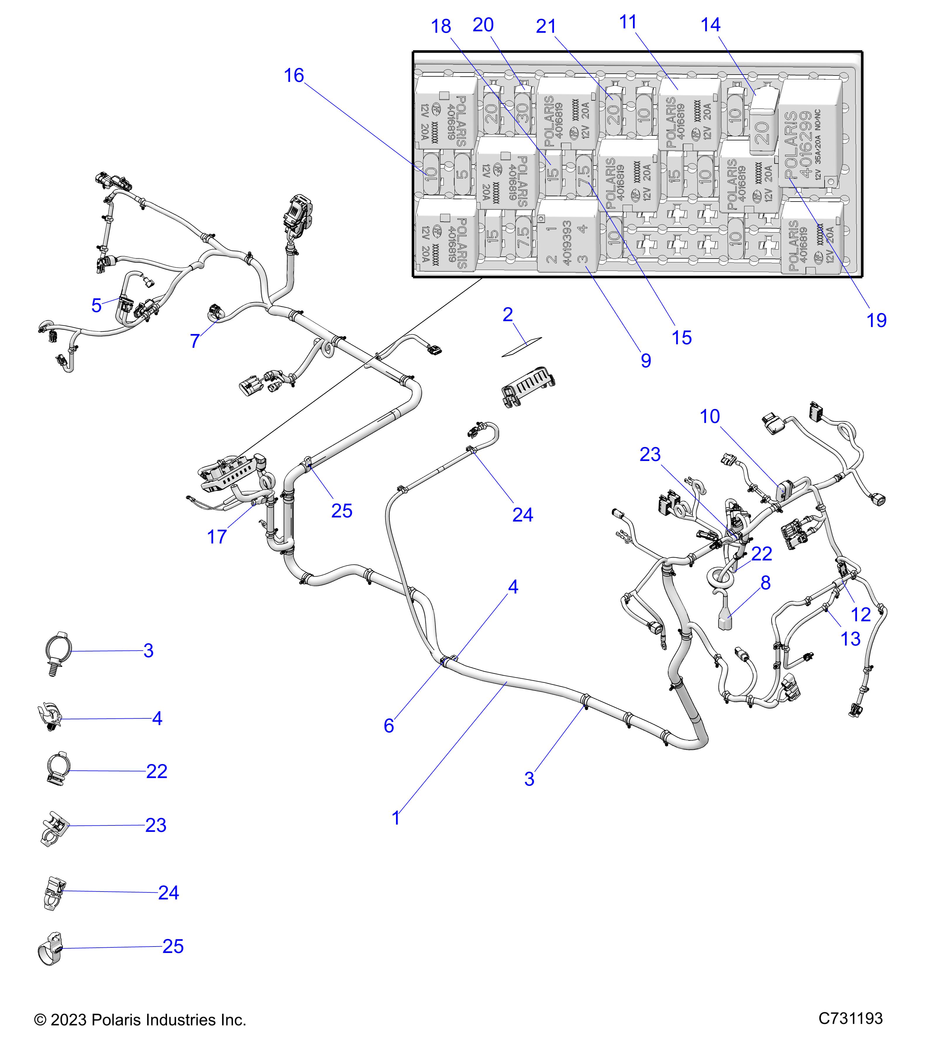 Foto diagrama Polaris que contem a peça 2416661