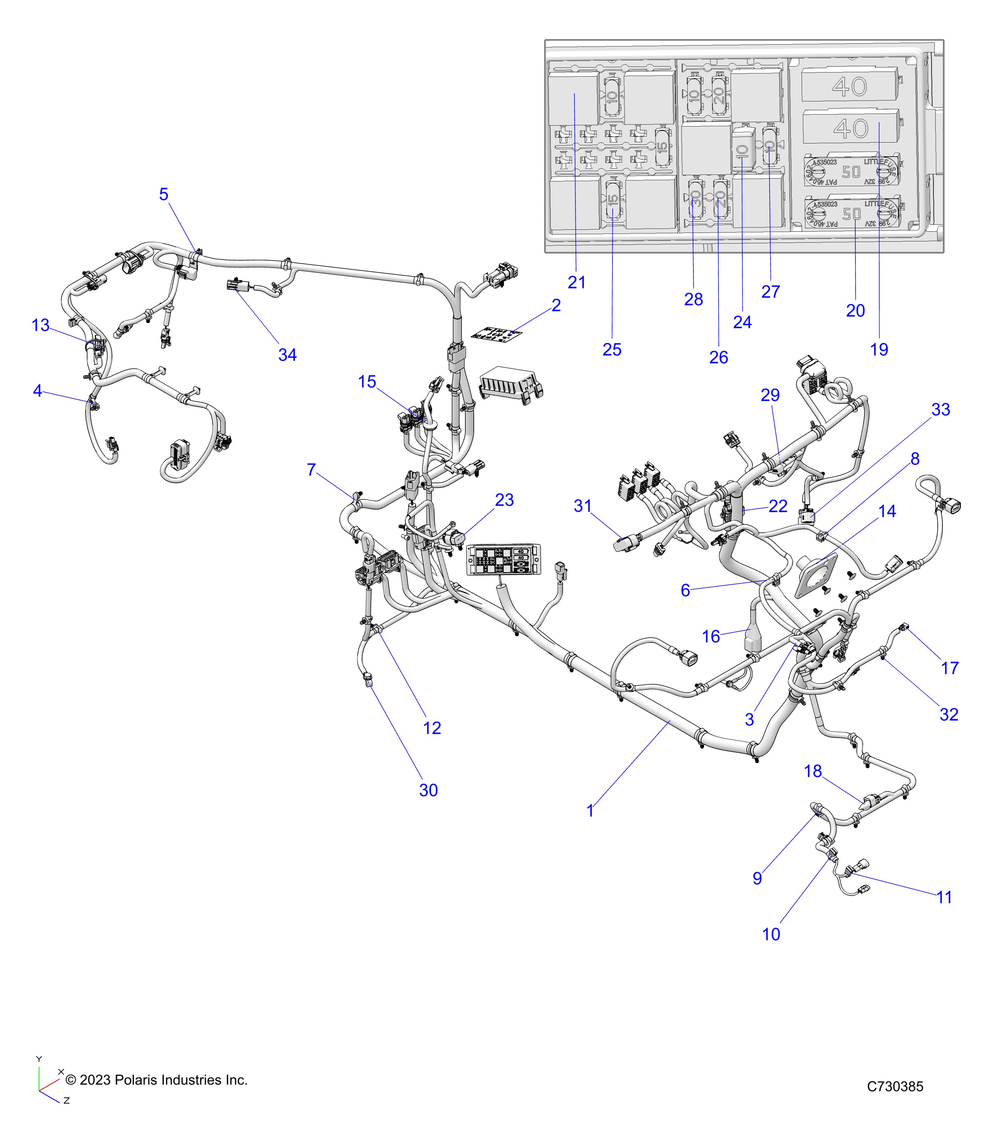 Foto diagrama Polaris que contem a peça 2416711