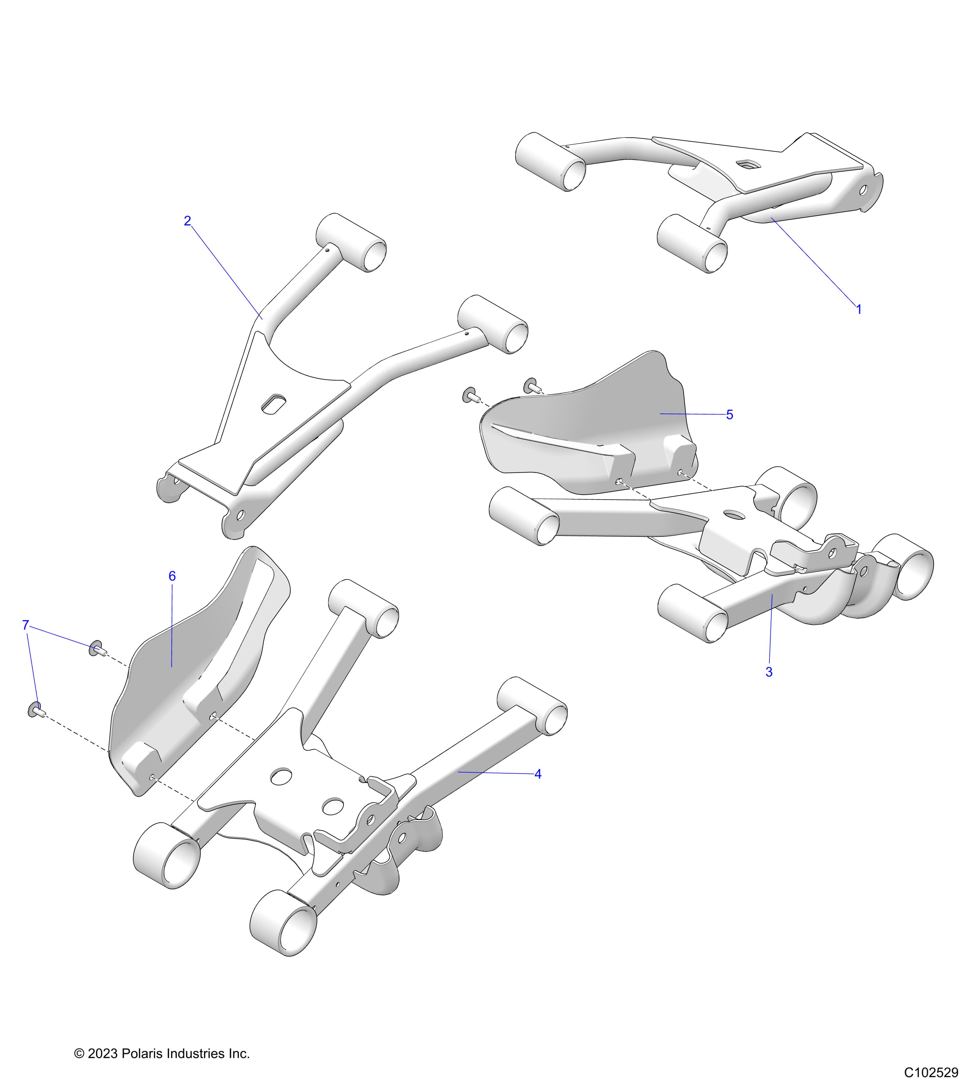 Foto diagrama Polaris que contem a peça 1028701-458