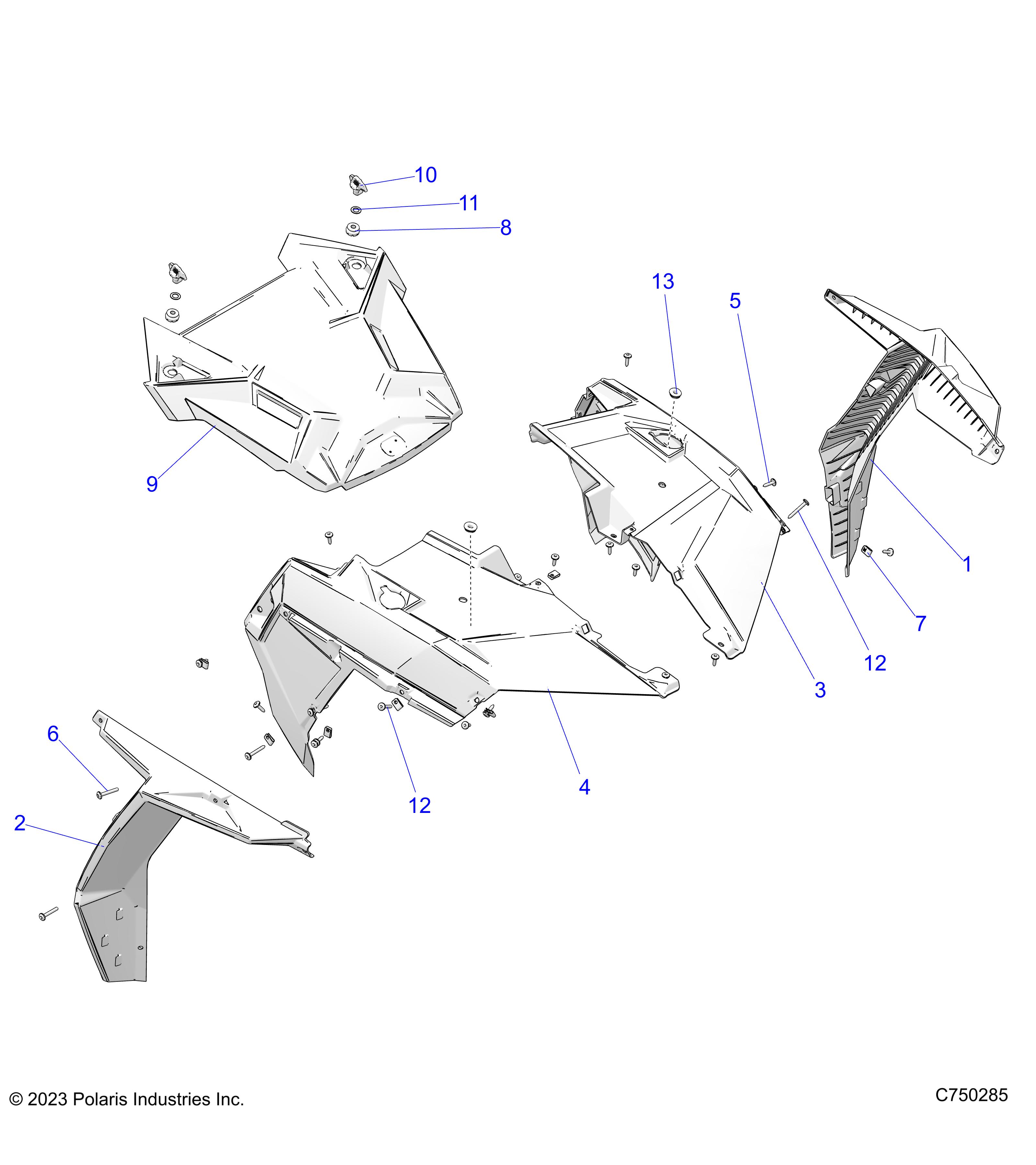 Foto diagrama Polaris que contem a peça 5457438-902