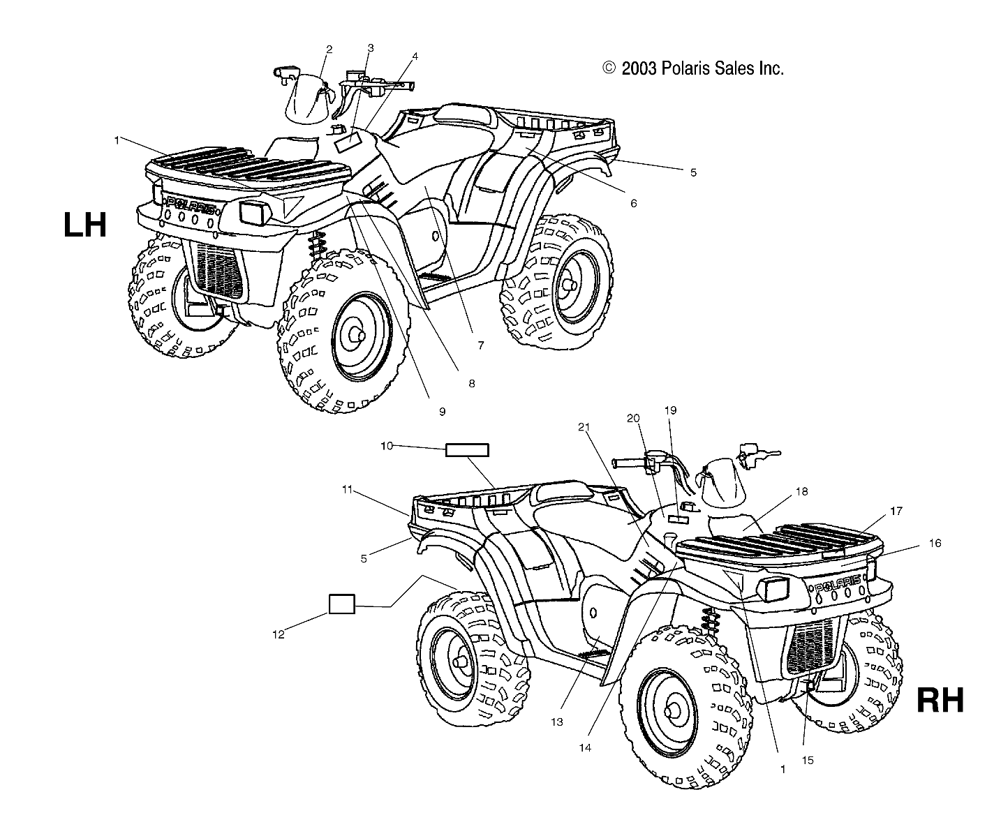 Foto diagrama Polaris que contem a peça 7172374