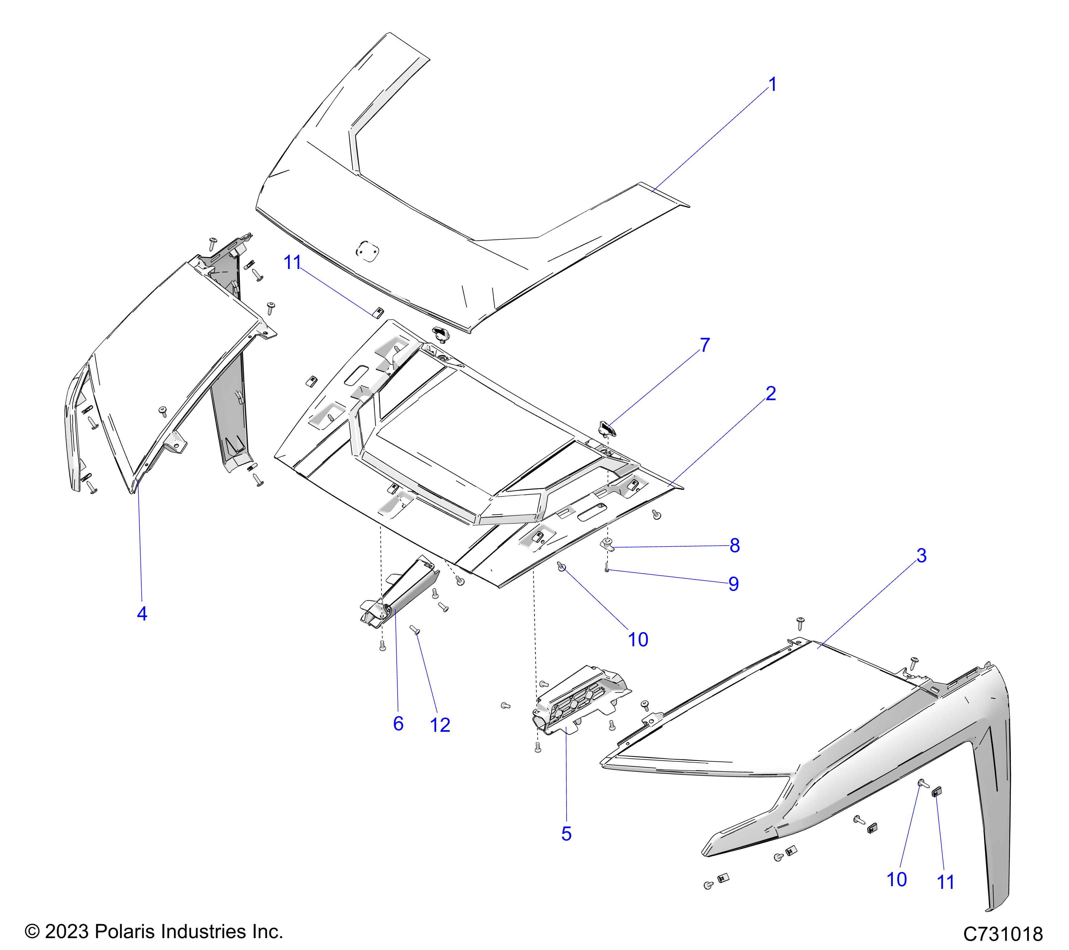 Foto diagrama Polaris que contem a peça 5459188-653