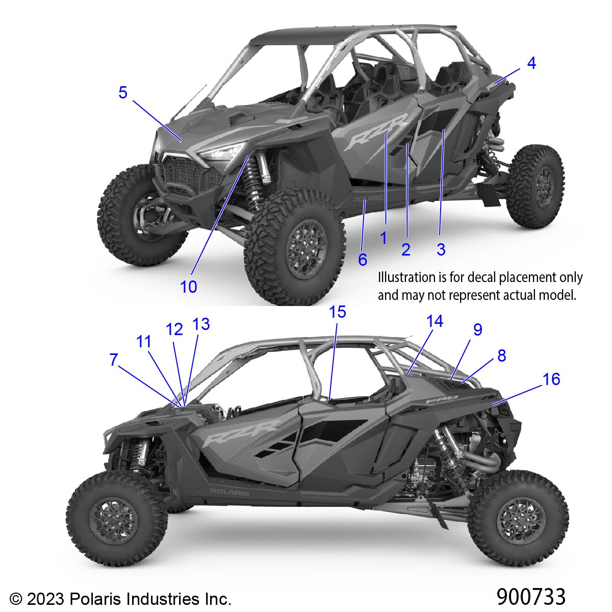 Foto diagrama Polaris que contem a peça 7200544