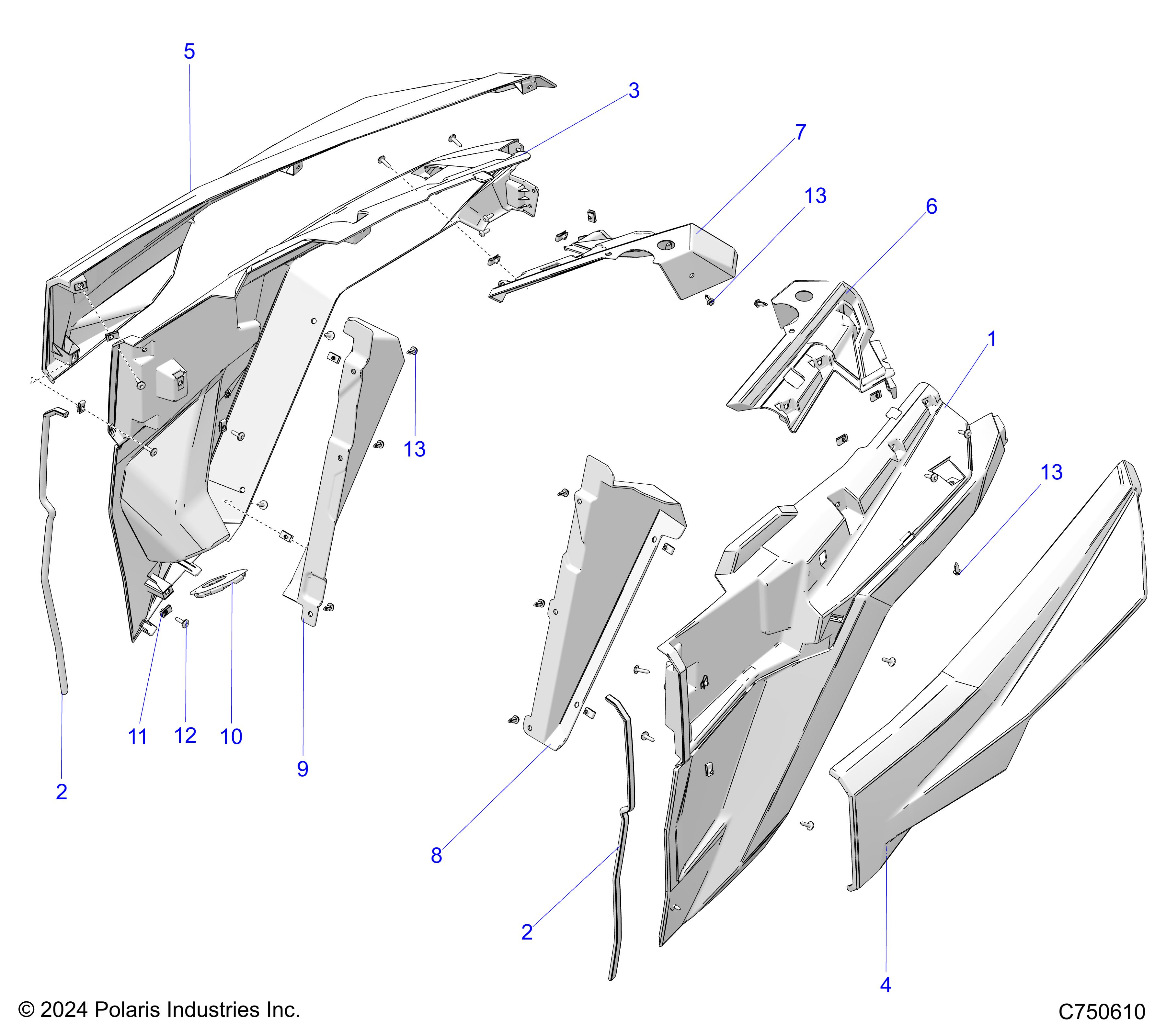 Foto diagrama Polaris que contem a peça 5459981-070