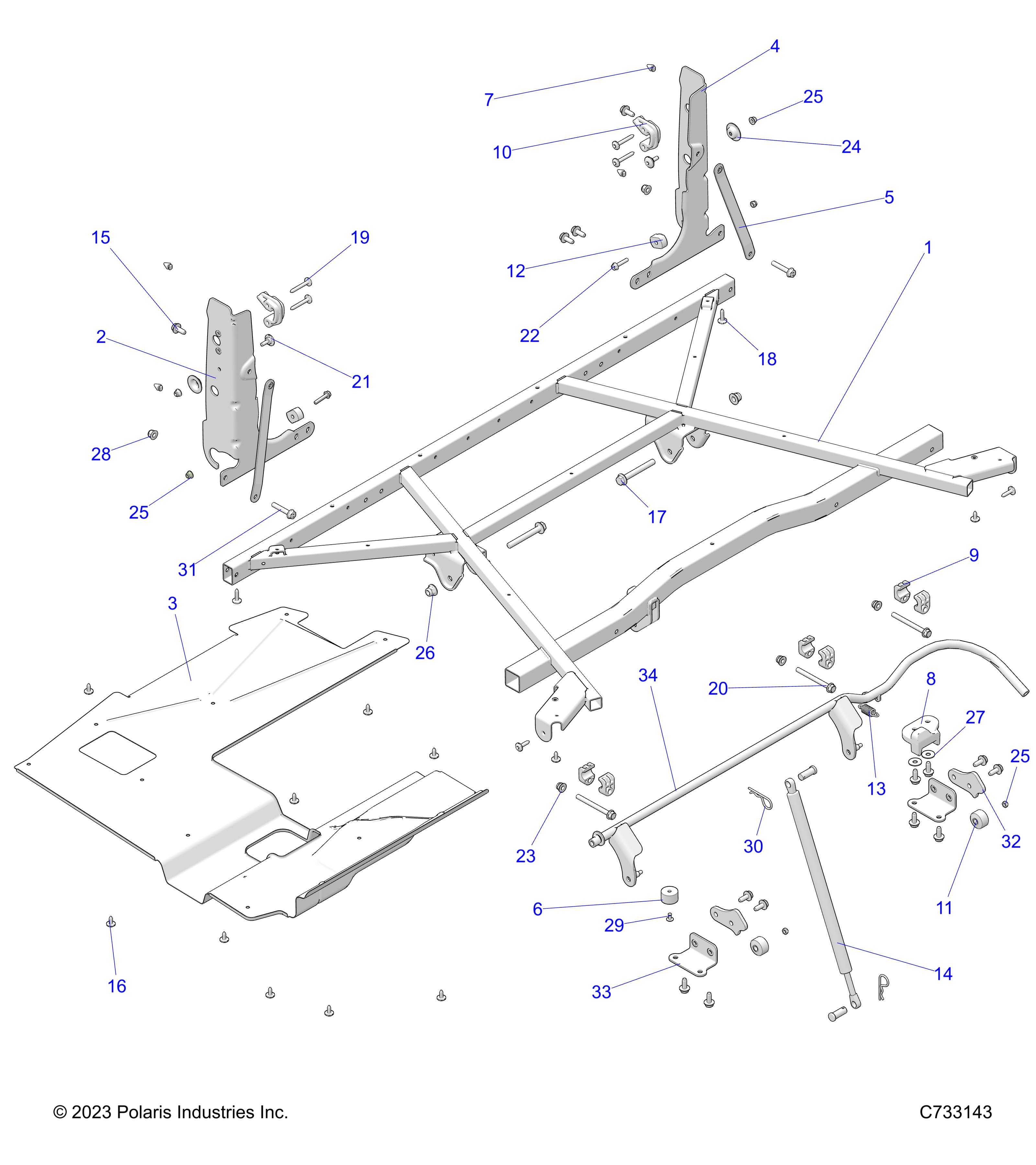 Foto diagrama Polaris que contem a peça 1026407-458