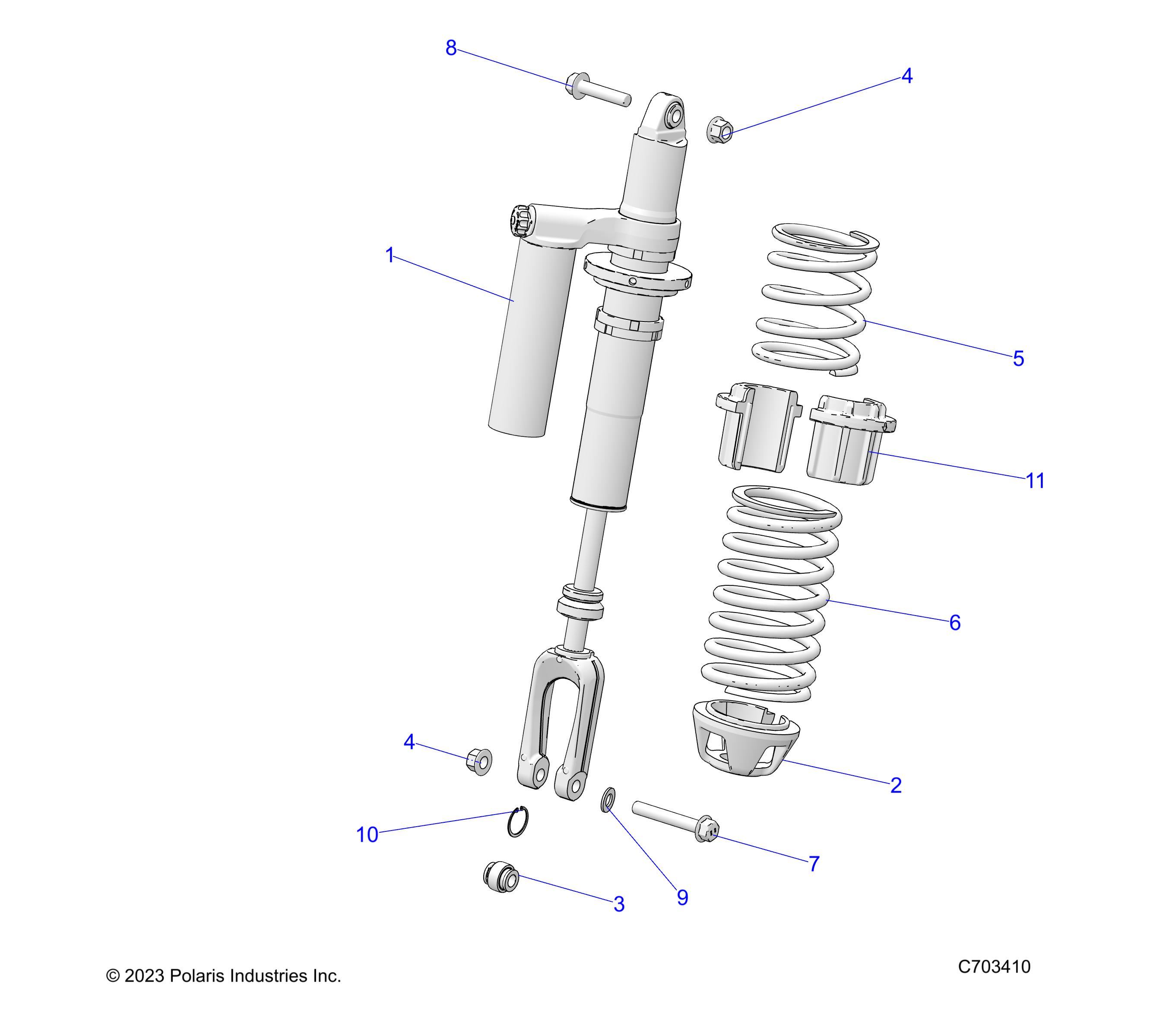 Foto diagrama Polaris que contem a peça 7045617-705