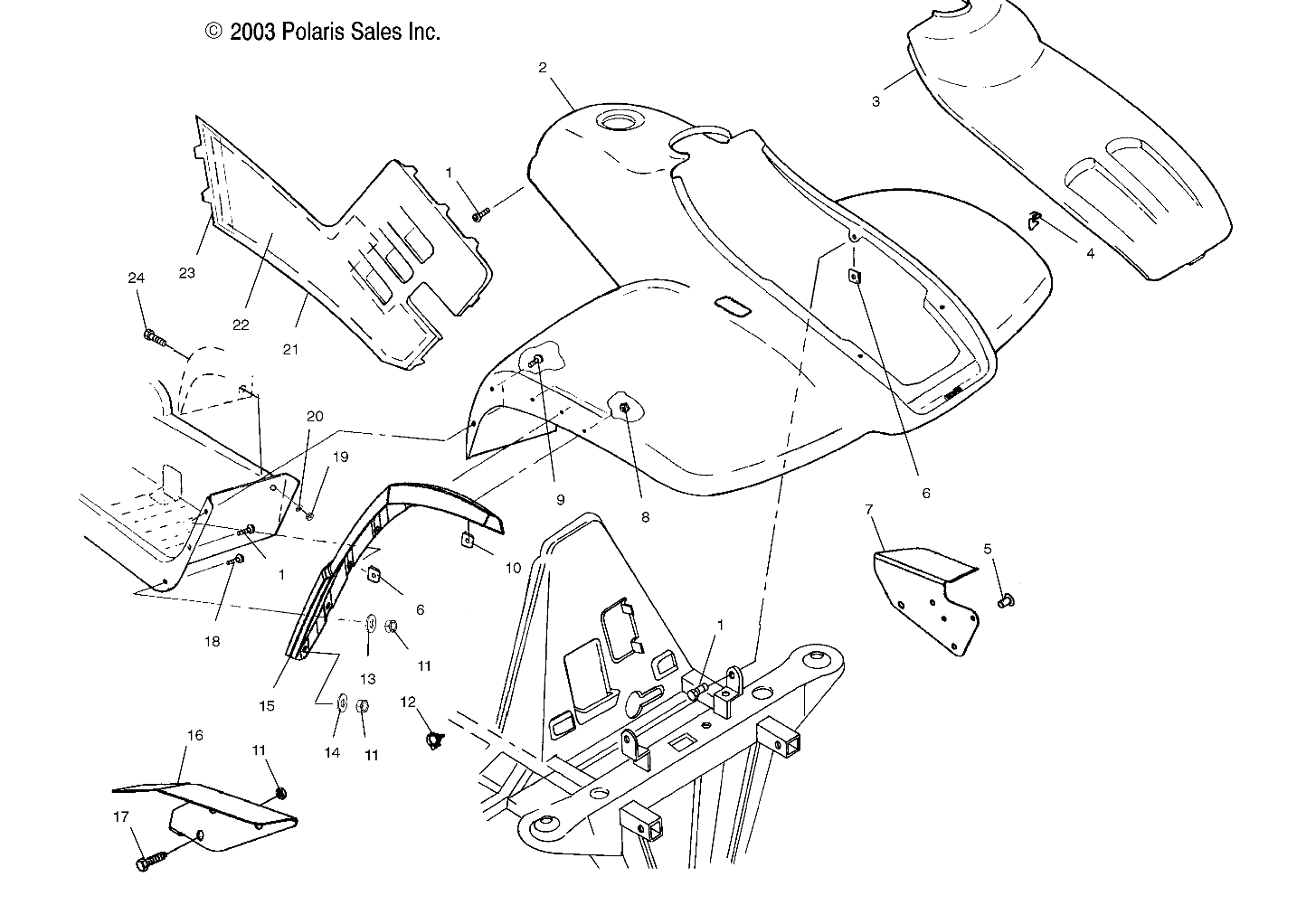 Foto diagrama Polaris que contem a peça 2632748-341