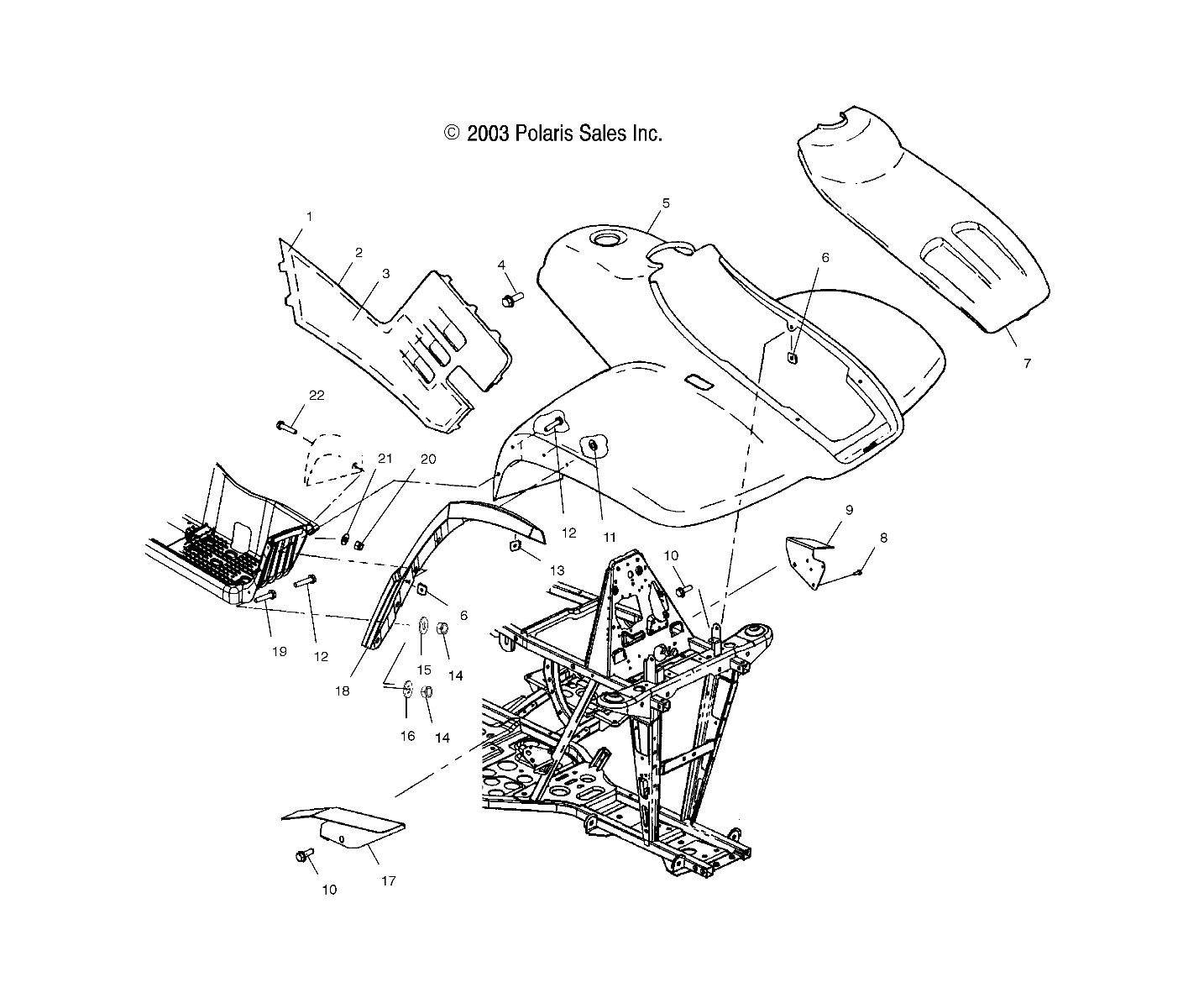 Foto diagrama Polaris que contem a peça 5435322-070