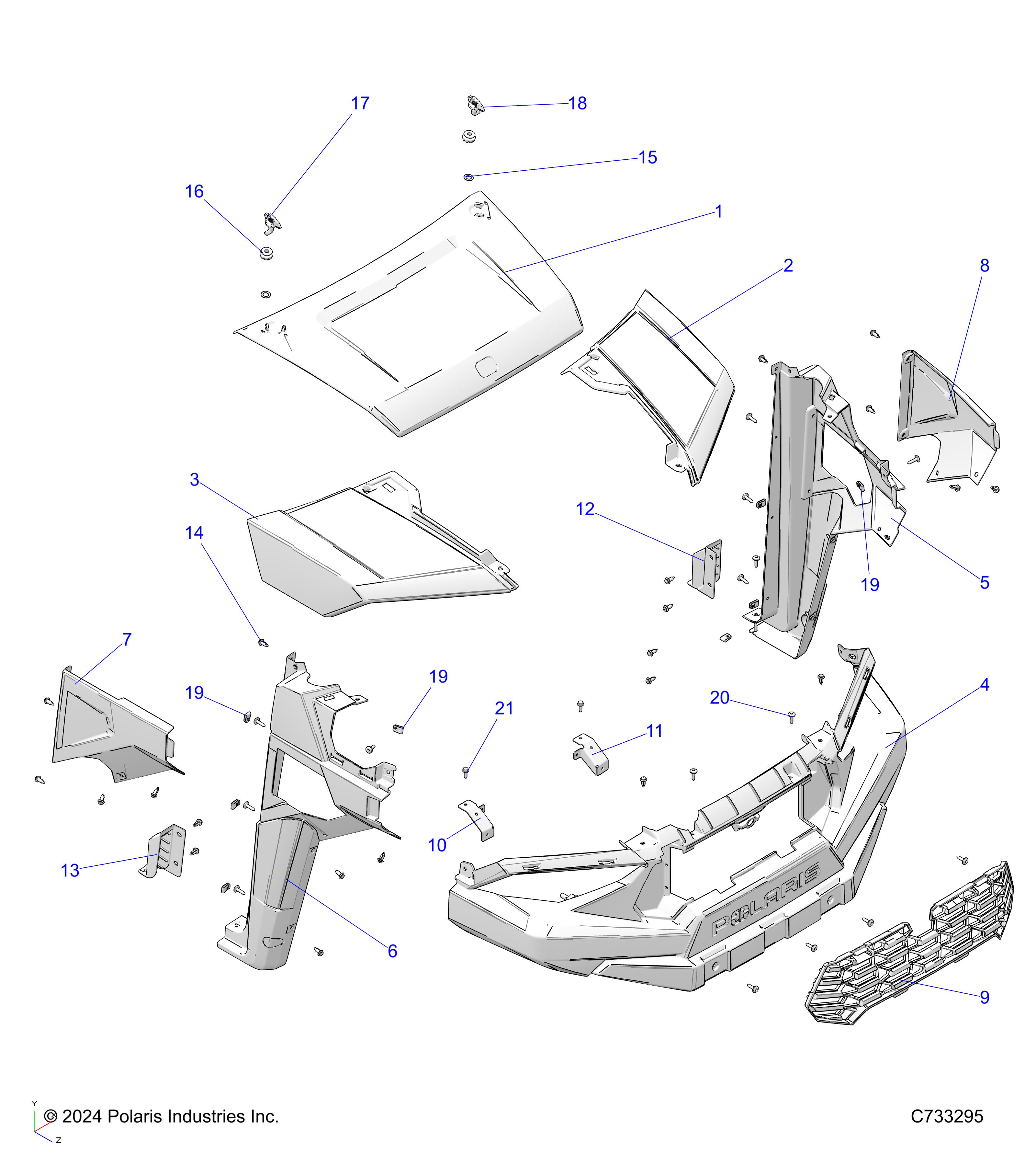 Foto diagrama Polaris que contem a peça 5458362-902