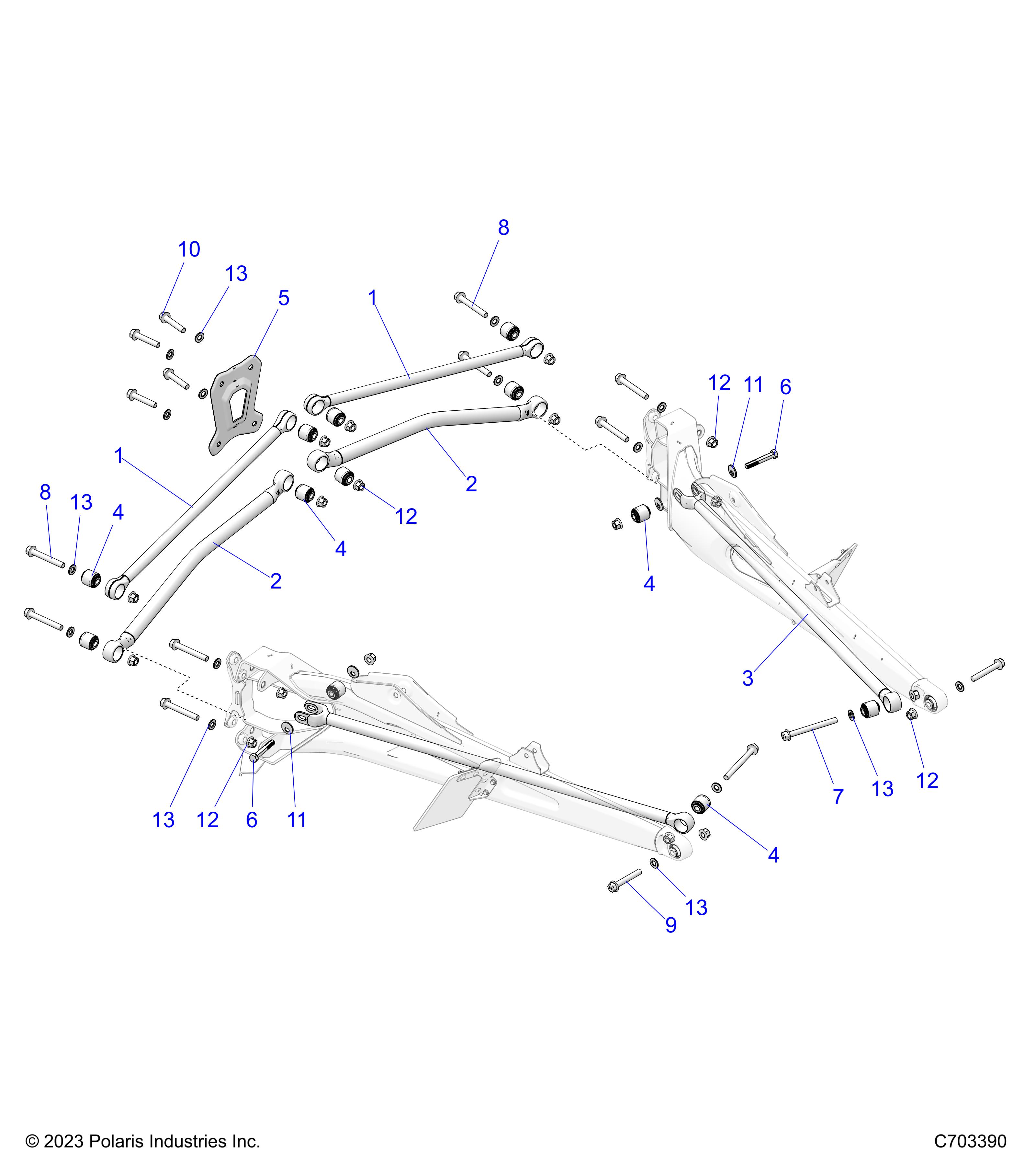 Foto diagrama Polaris que contem a peça 1545039-801