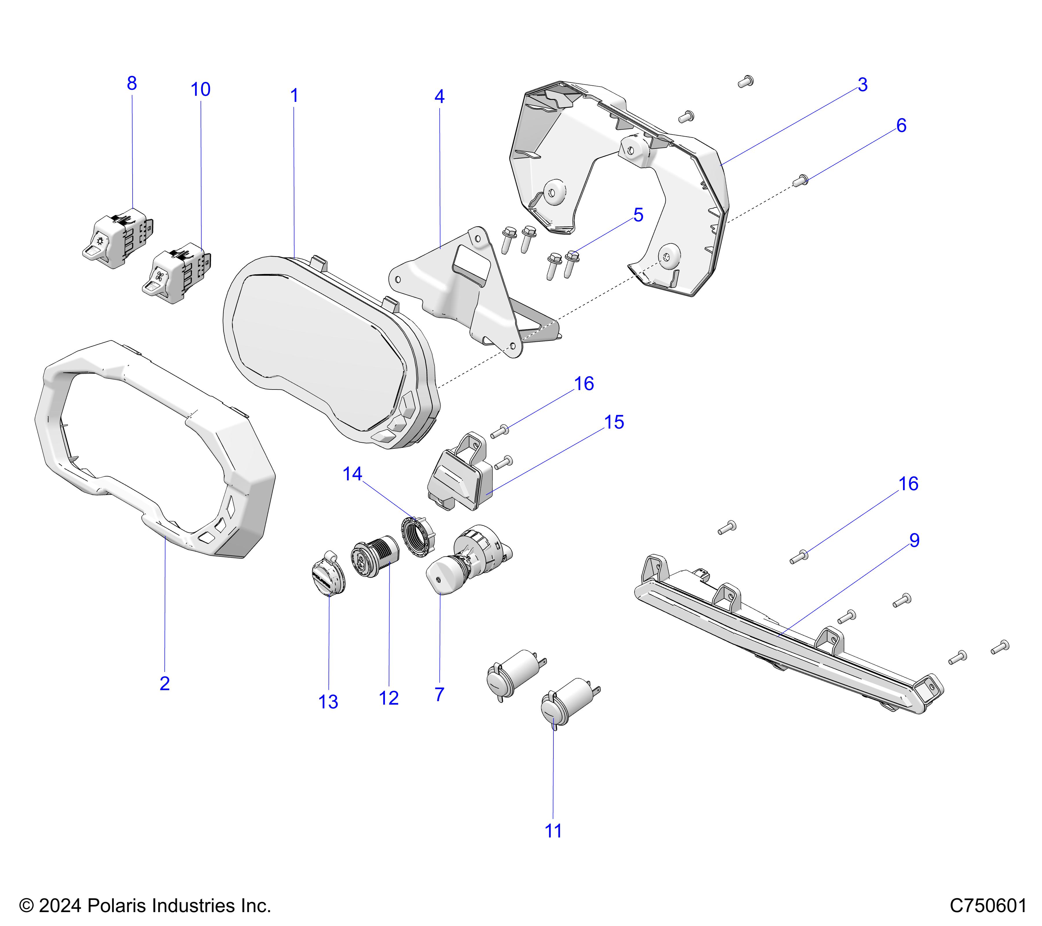 Foto diagrama Polaris que contem a peça 2418039