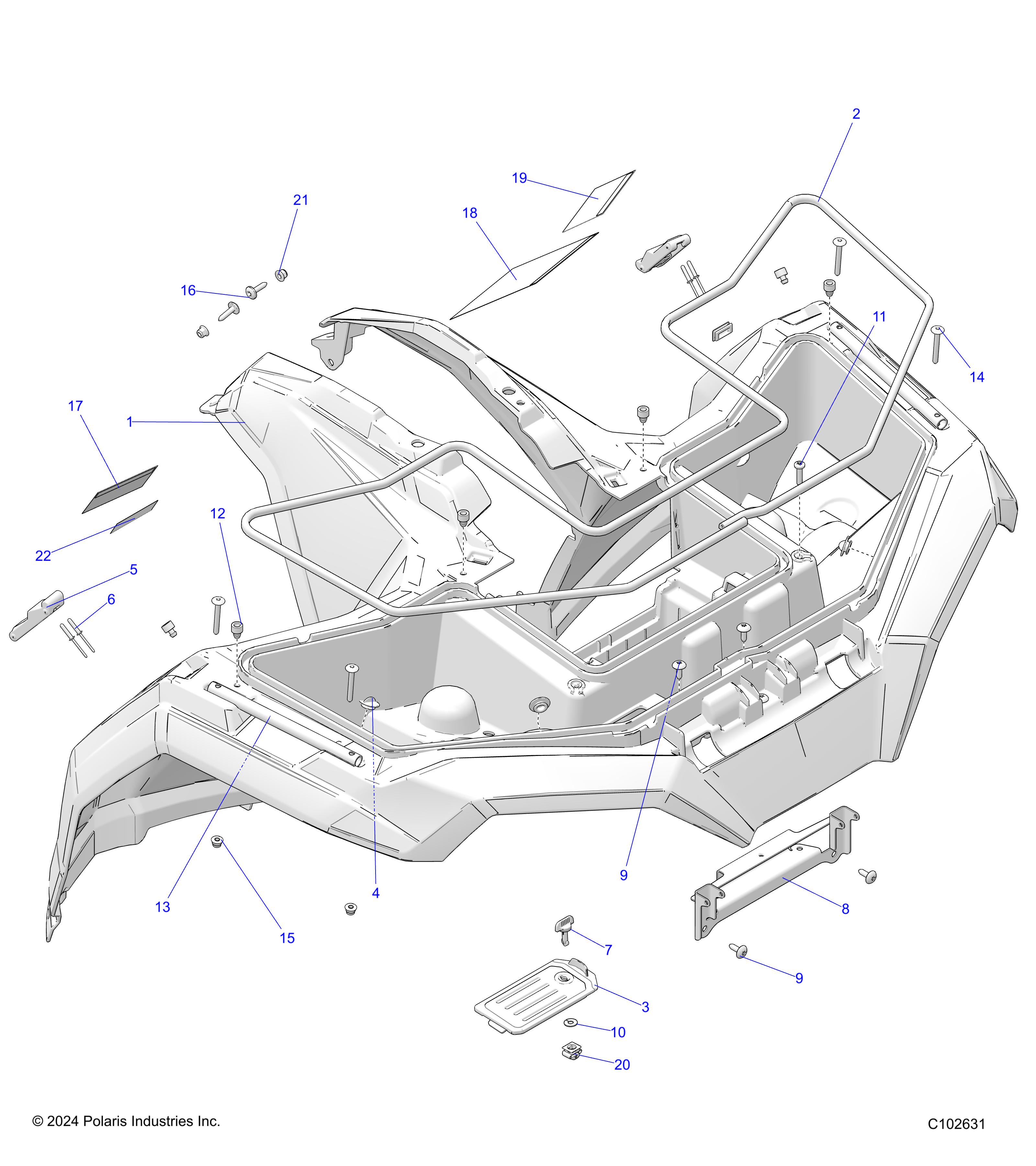 Foto diagrama Polaris que contem a peça 2212366