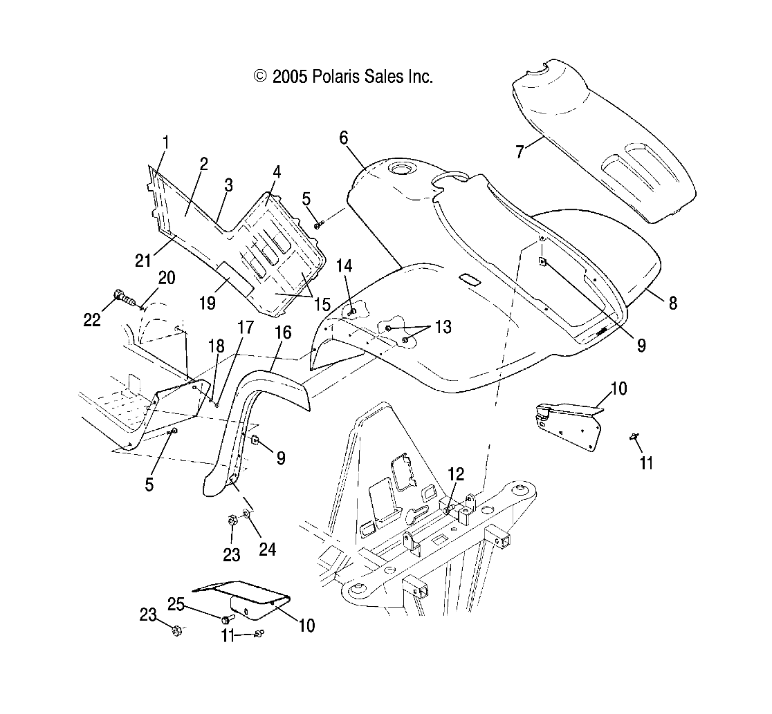 Foto diagrama Polaris que contem a peça 5811801