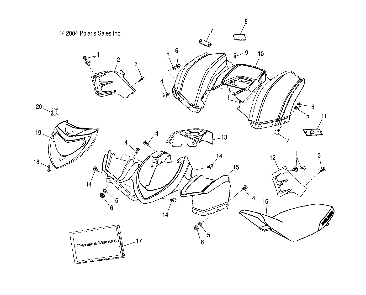 Foto diagrama Polaris que contem a peça 9919964