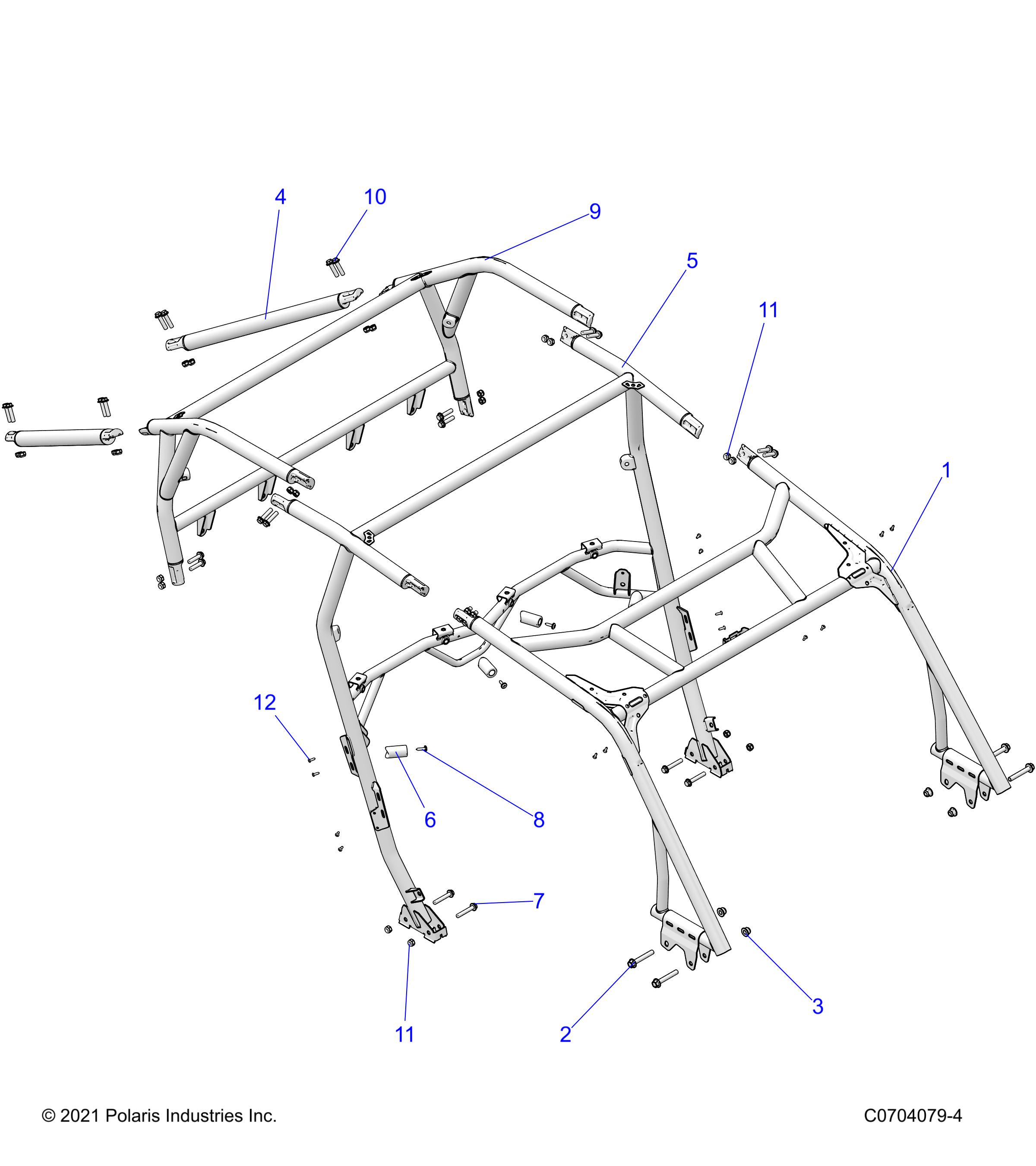 Foto diagrama Polaris que contem a peça 1025516-458