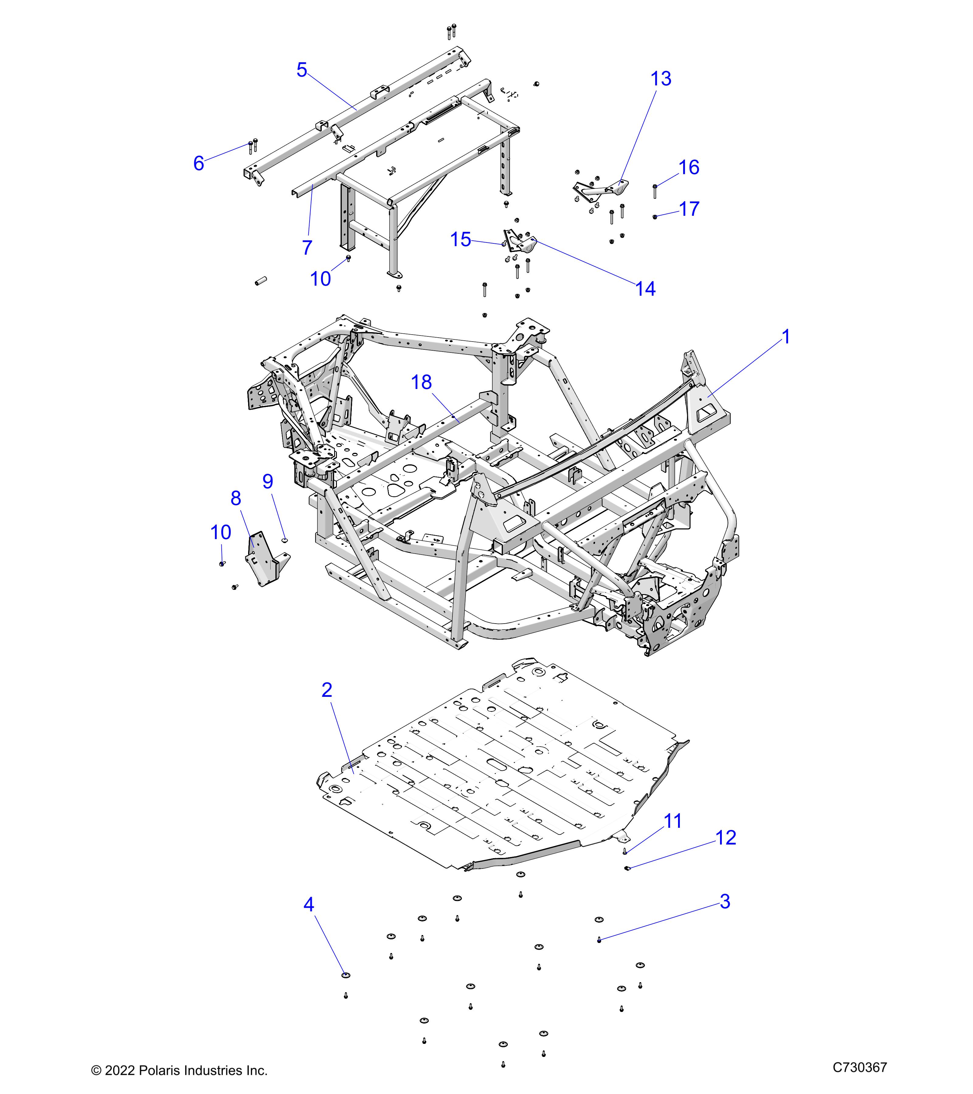 Foto diagrama Polaris que contem a peça 1027242-329