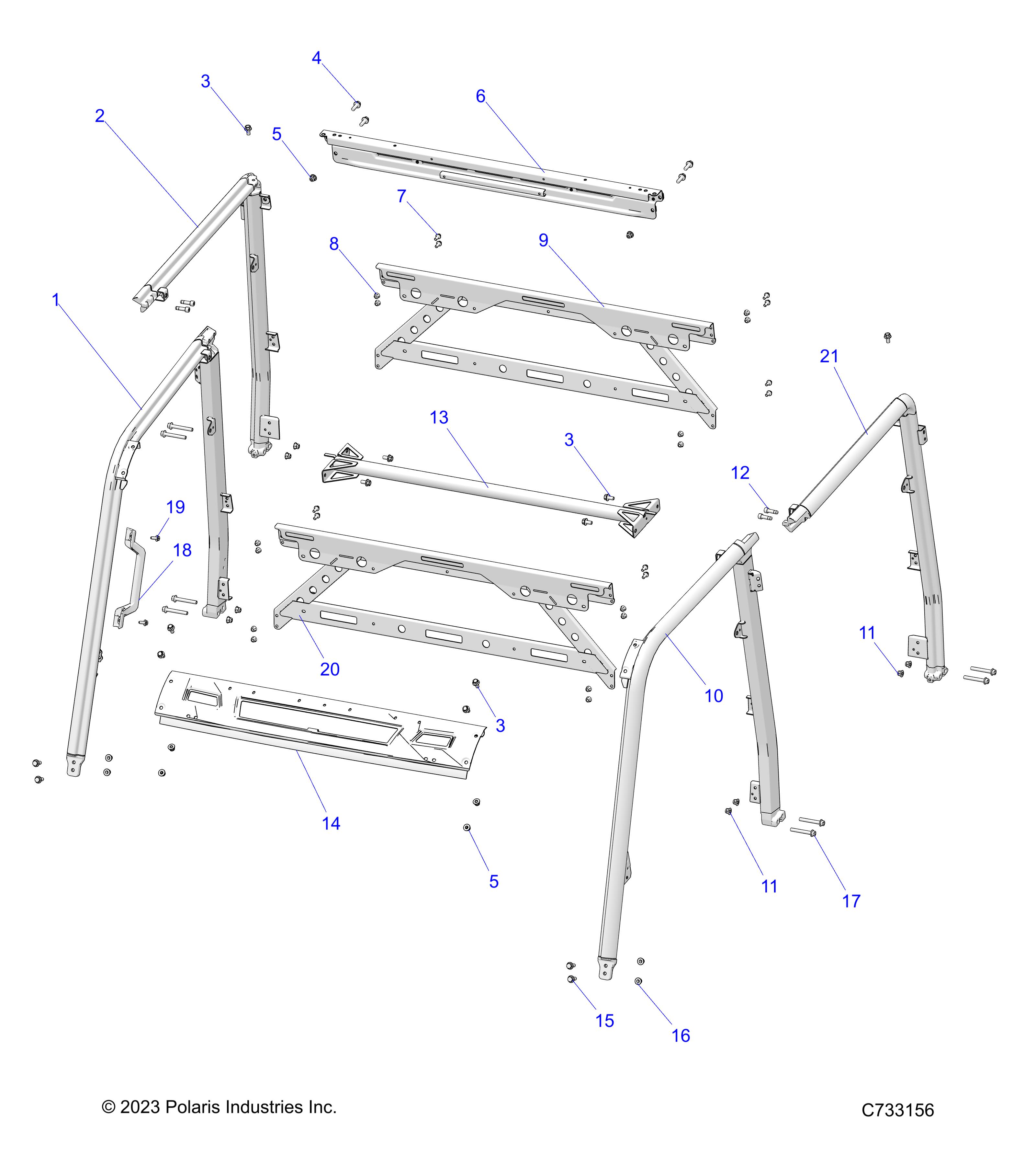 Foto diagrama Polaris que contem a peça 1028523-458