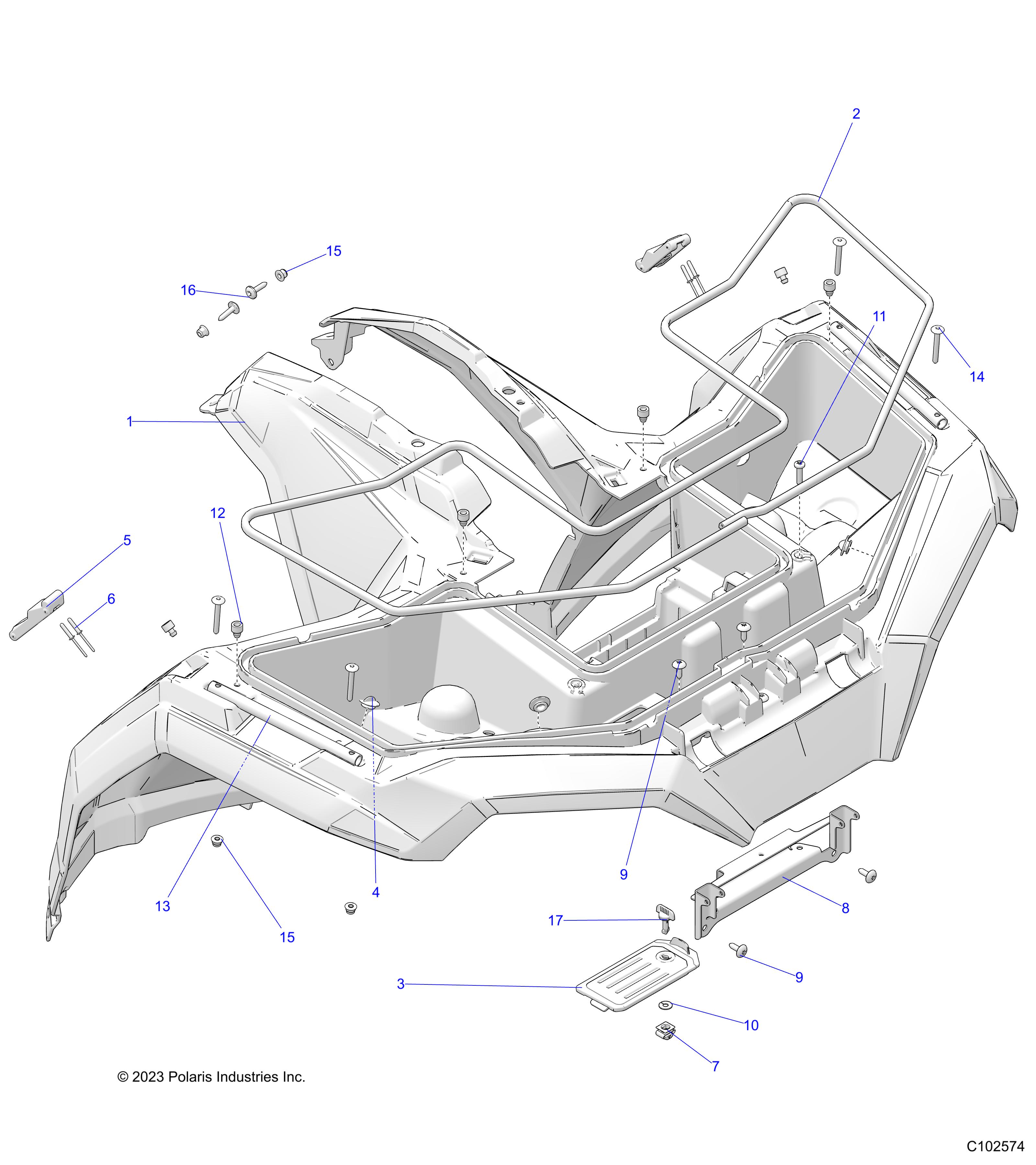 Foto diagrama Polaris que contem a peça 2211622