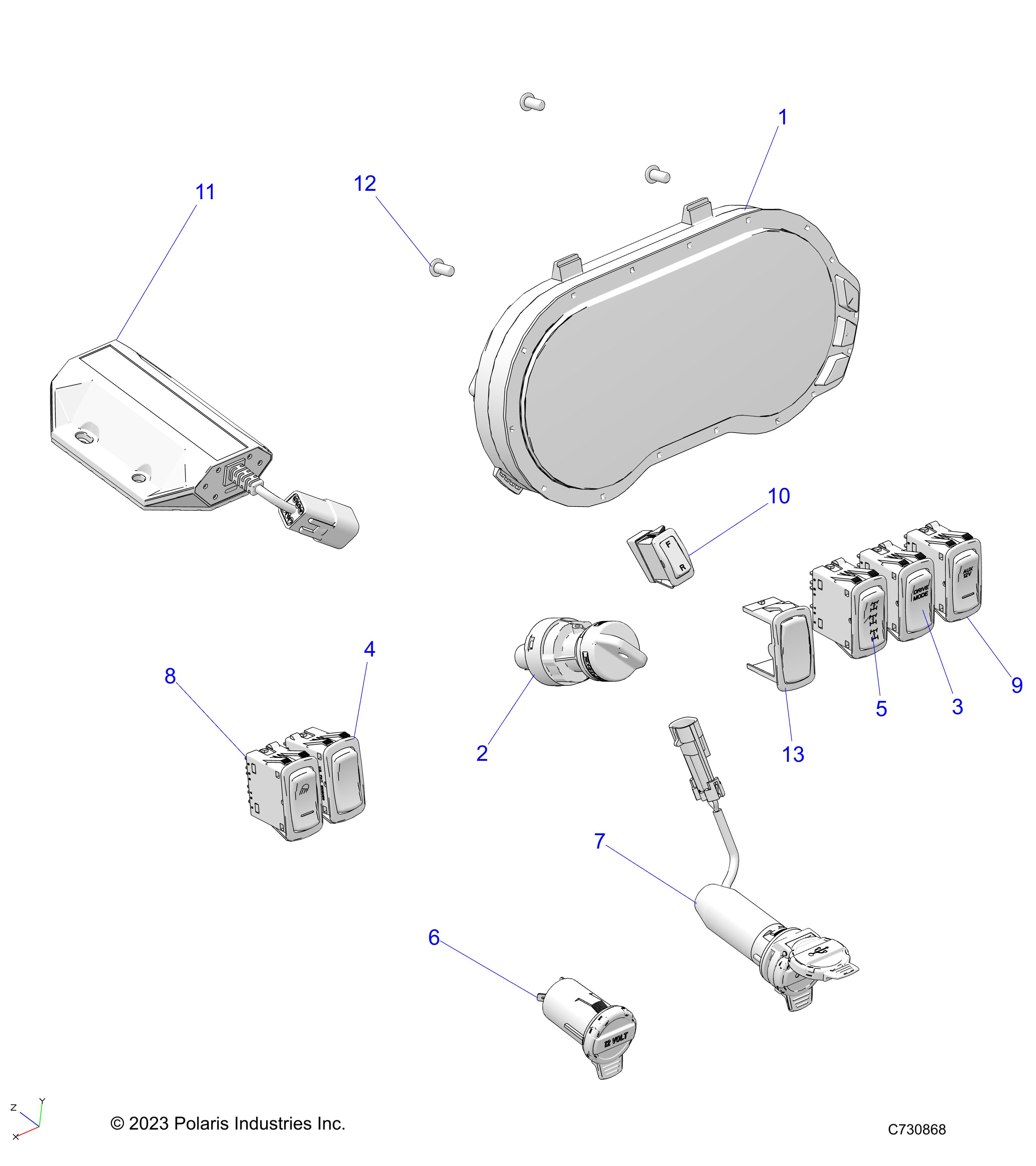 Foto diagrama Polaris que contem a peça 4080220